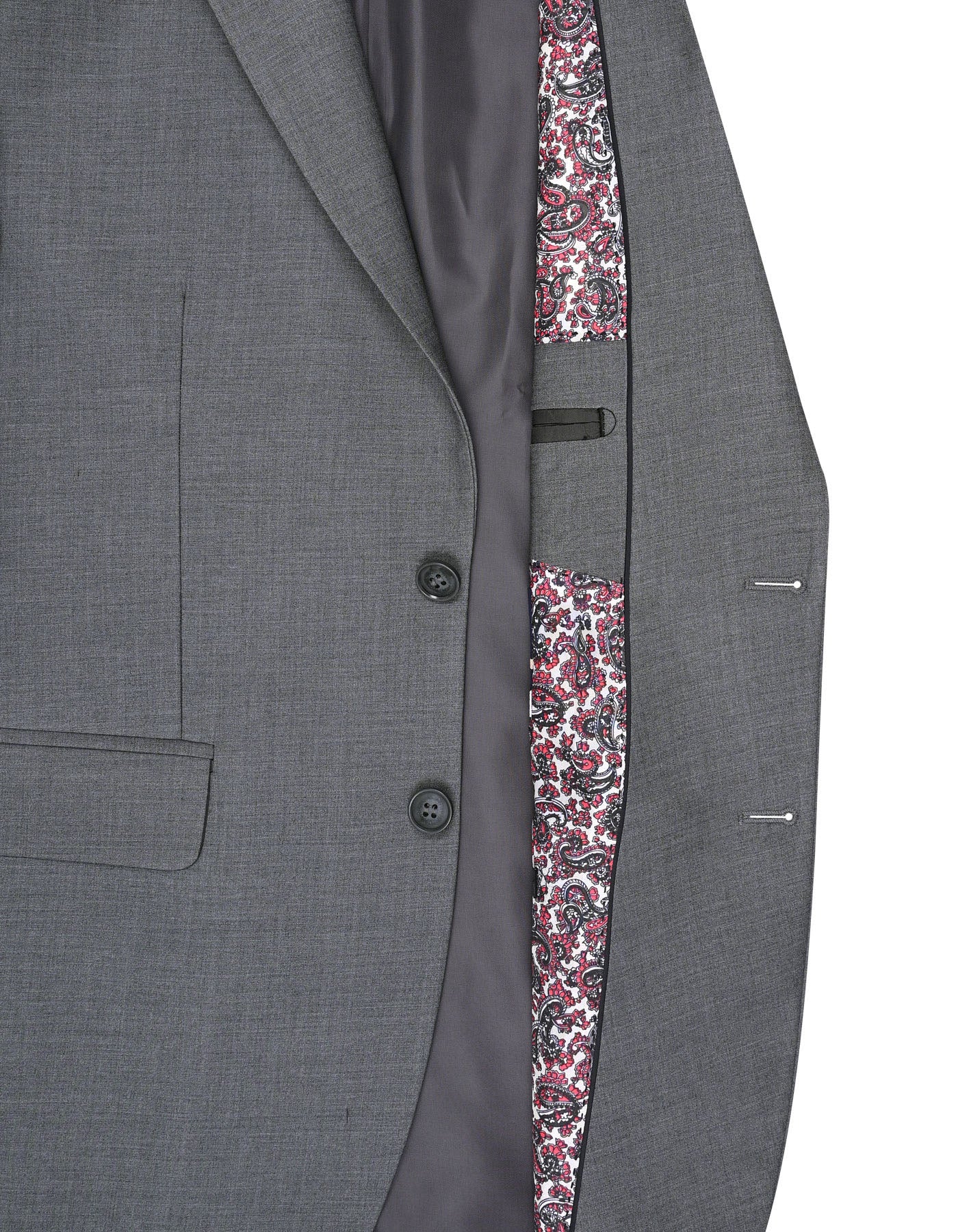 Grey Plain Classic Fit Suit - Image 5