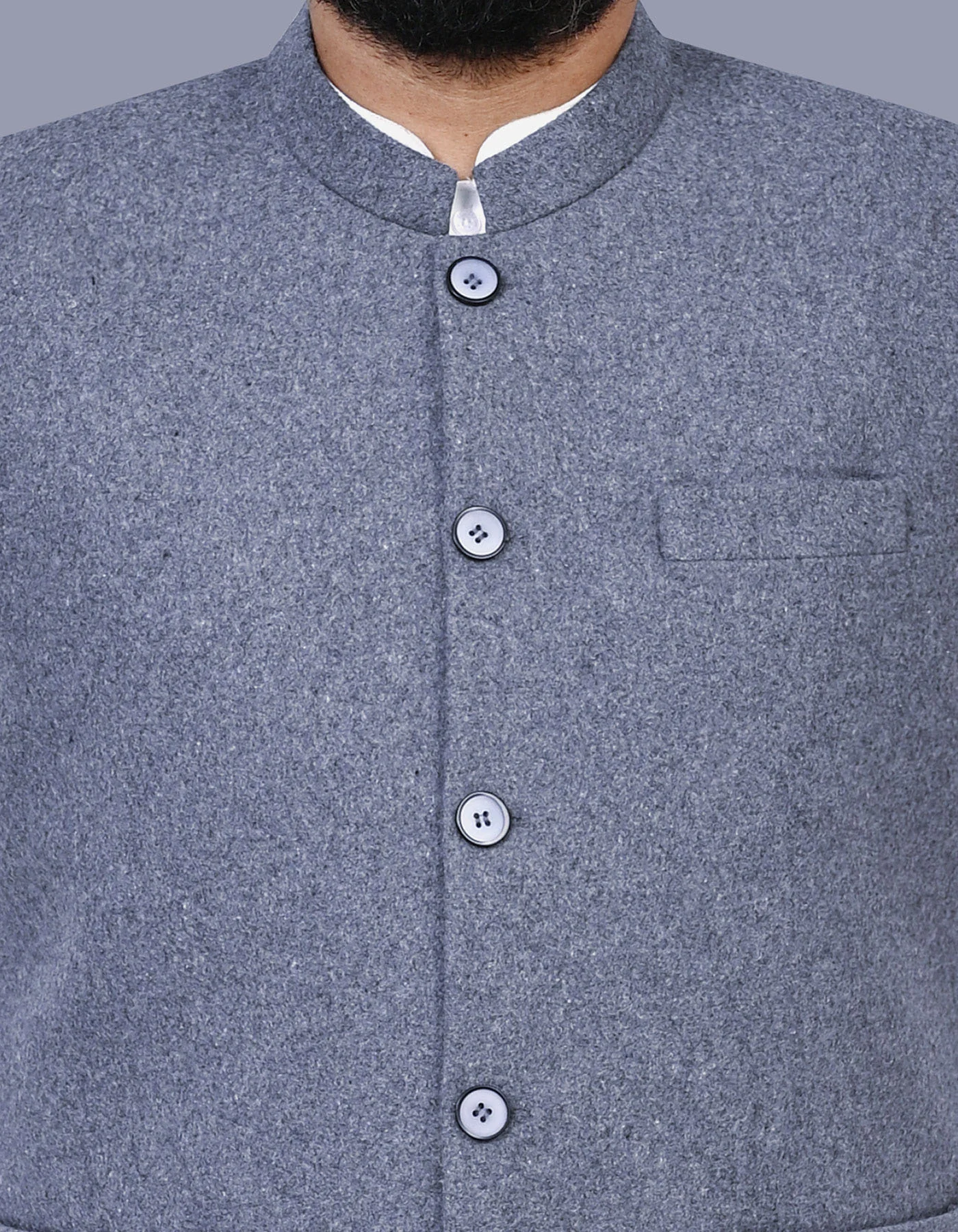 Grey Plain Classic Fit Waistcoat - Image 2