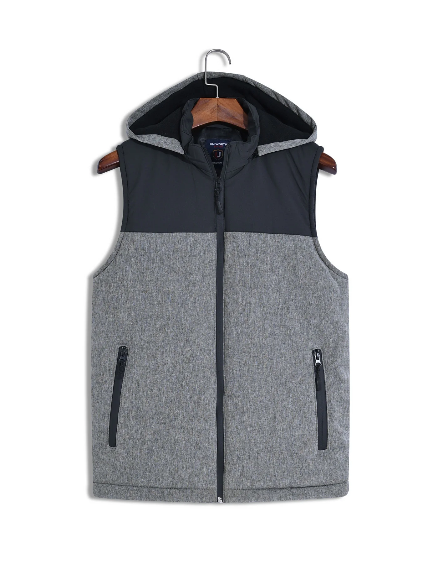 Grey Plain Gilet Jacket - Image 2