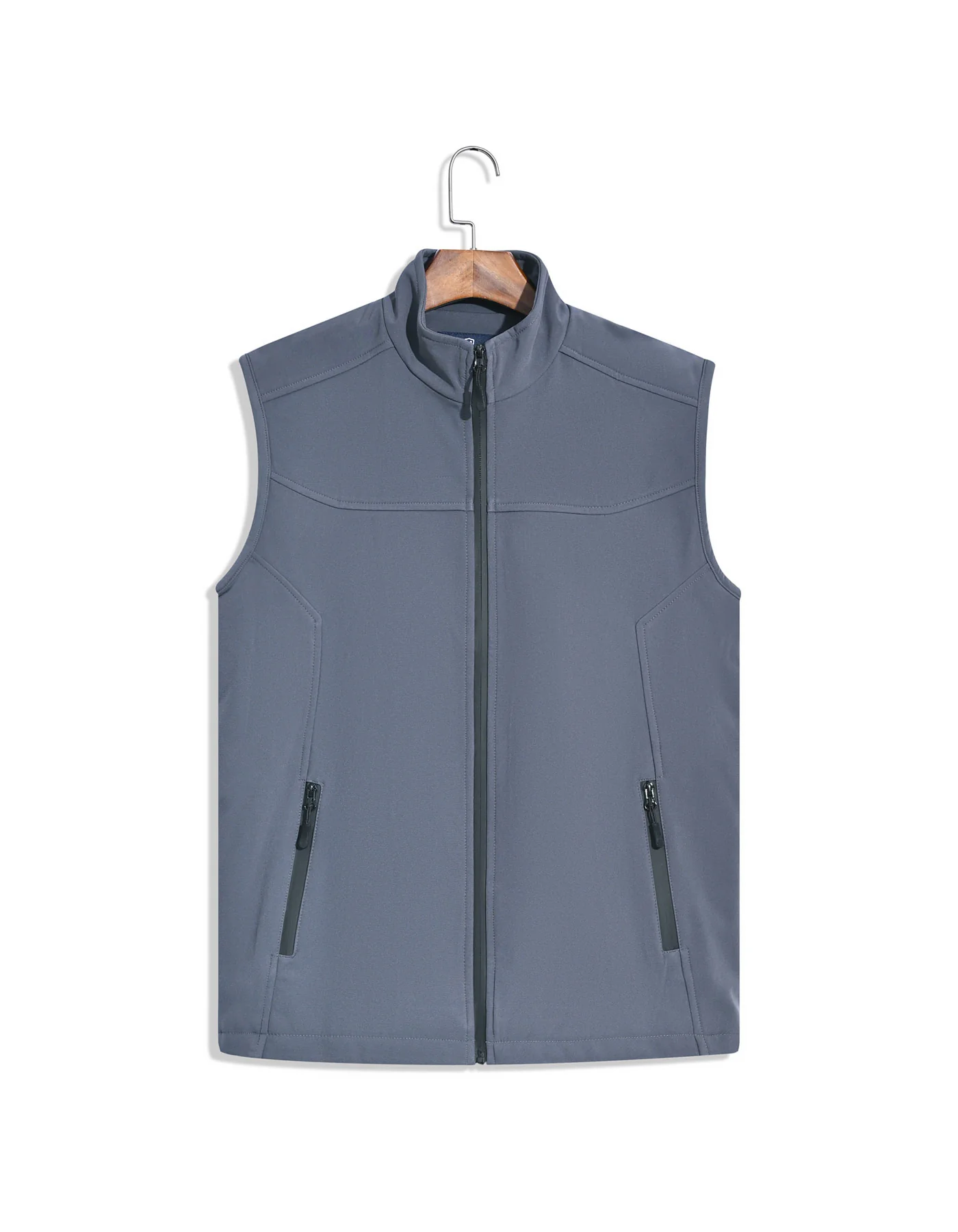 Grey Plain Gilet Jacket - Image 2