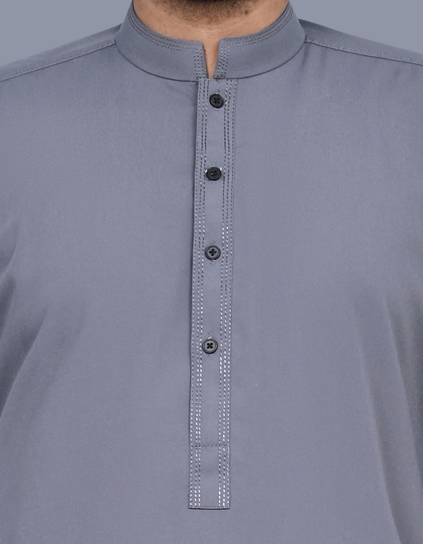Grey Plain Kameez Shalwar - Image 2