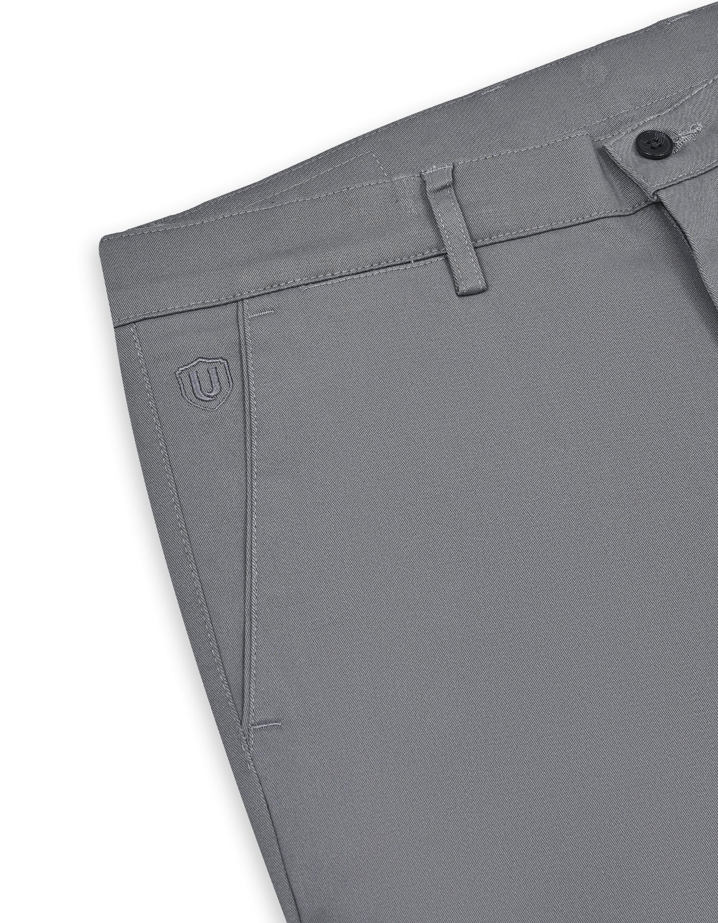 Grey Plain Smart Fit Chino - Image 3