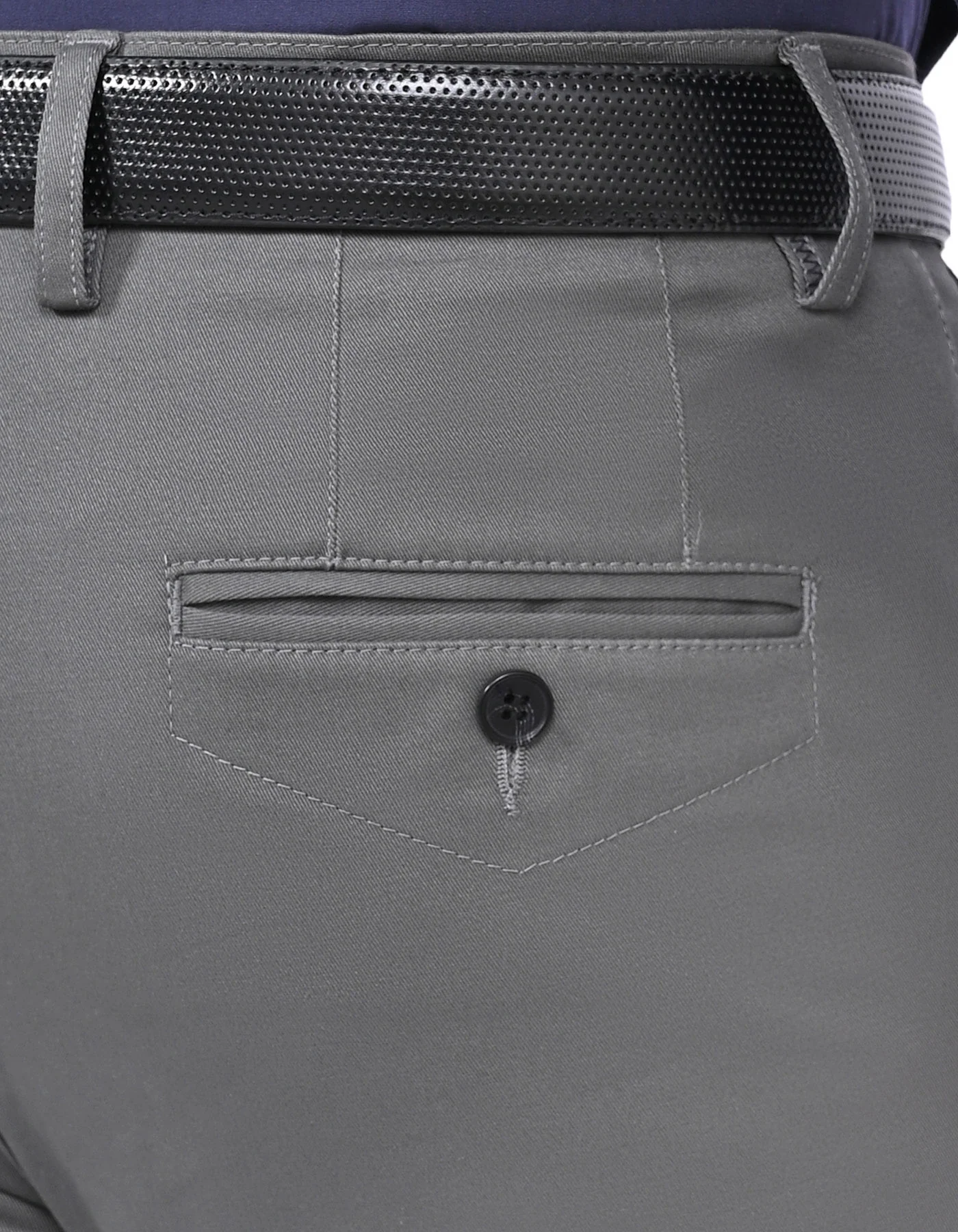Grey Plain Smart Fit Chino - Image 4