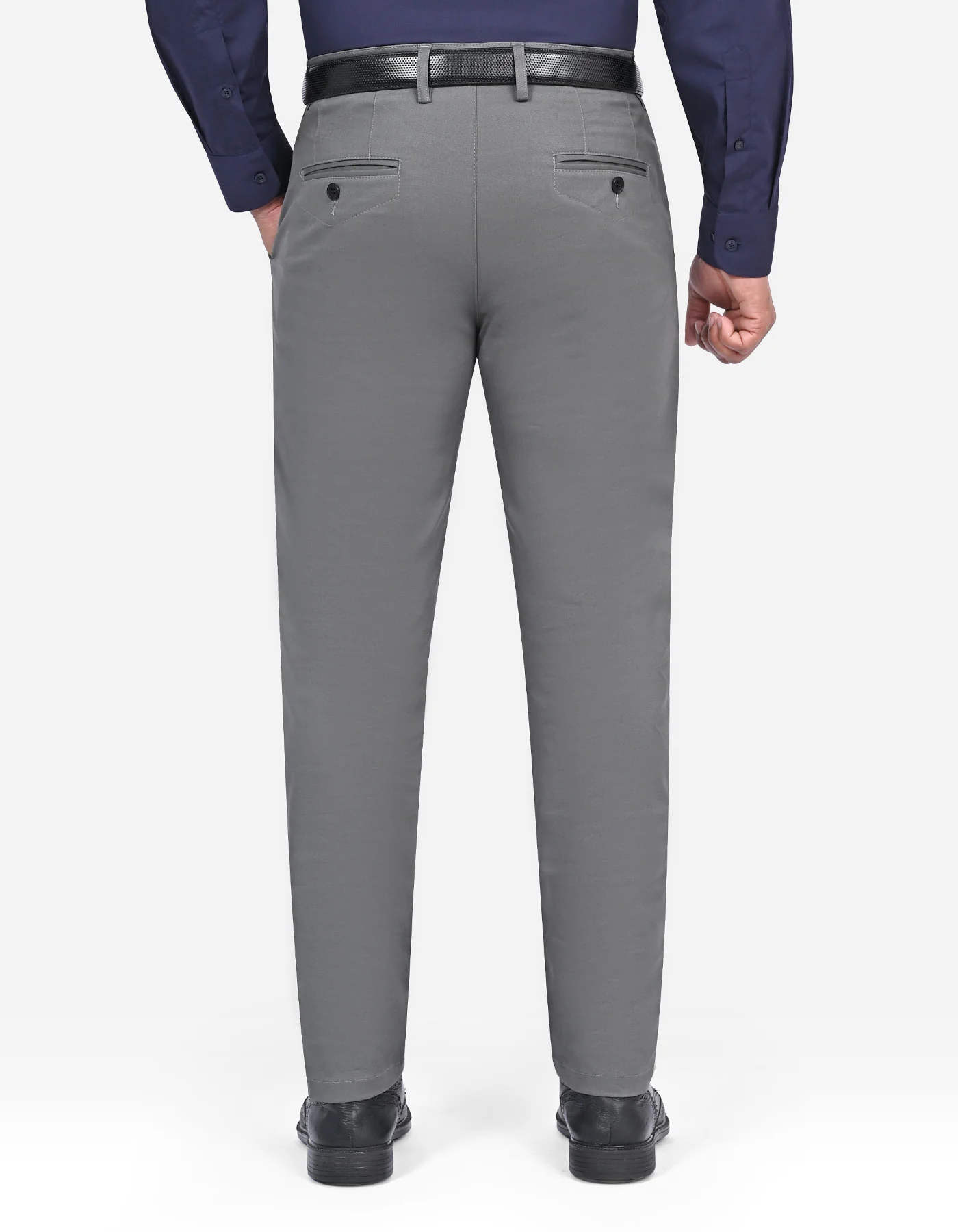 Grey Plain Smart Fit Chino - Image 5