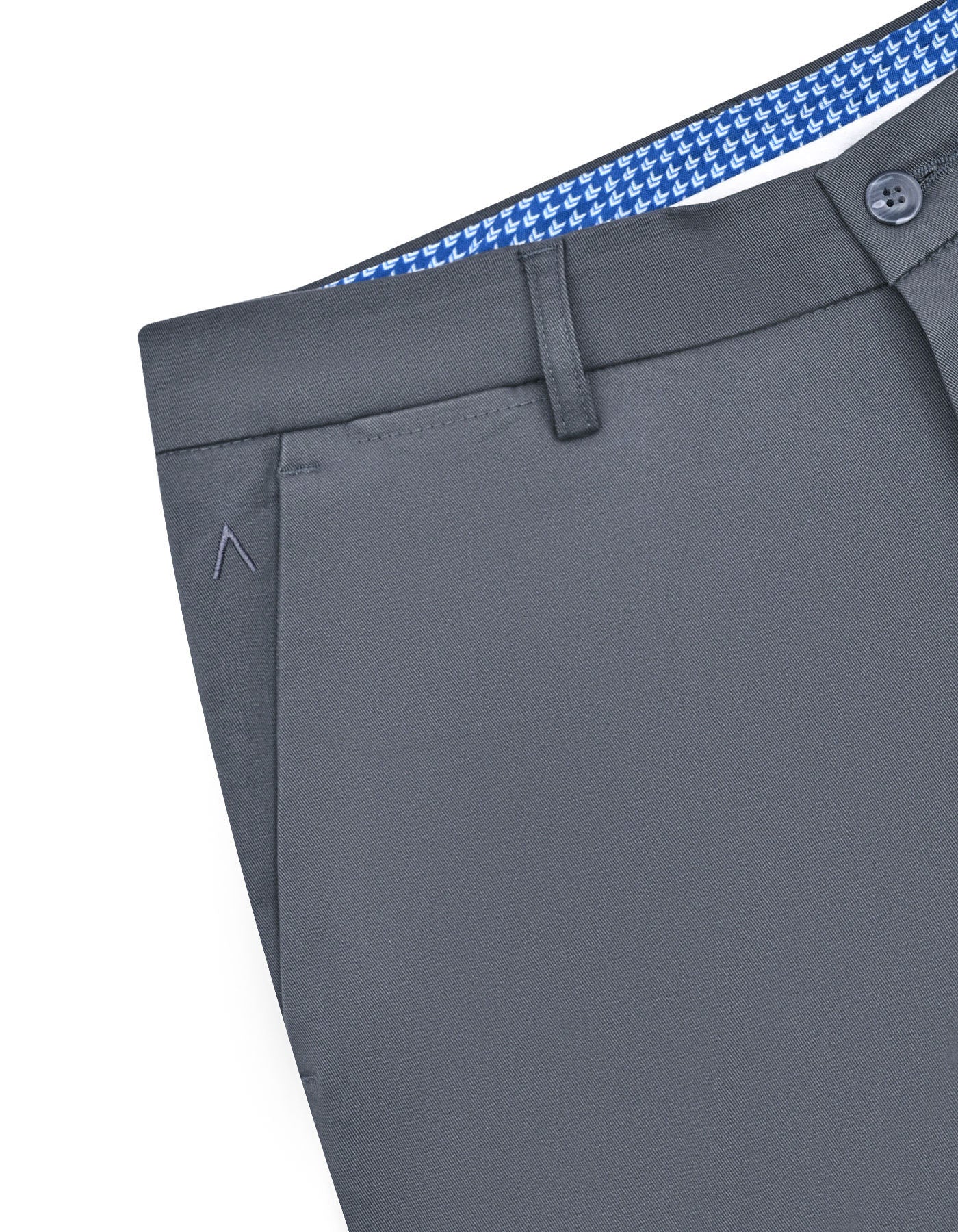 Grey Plain Smart Fit Cotton Trouser - Image 3