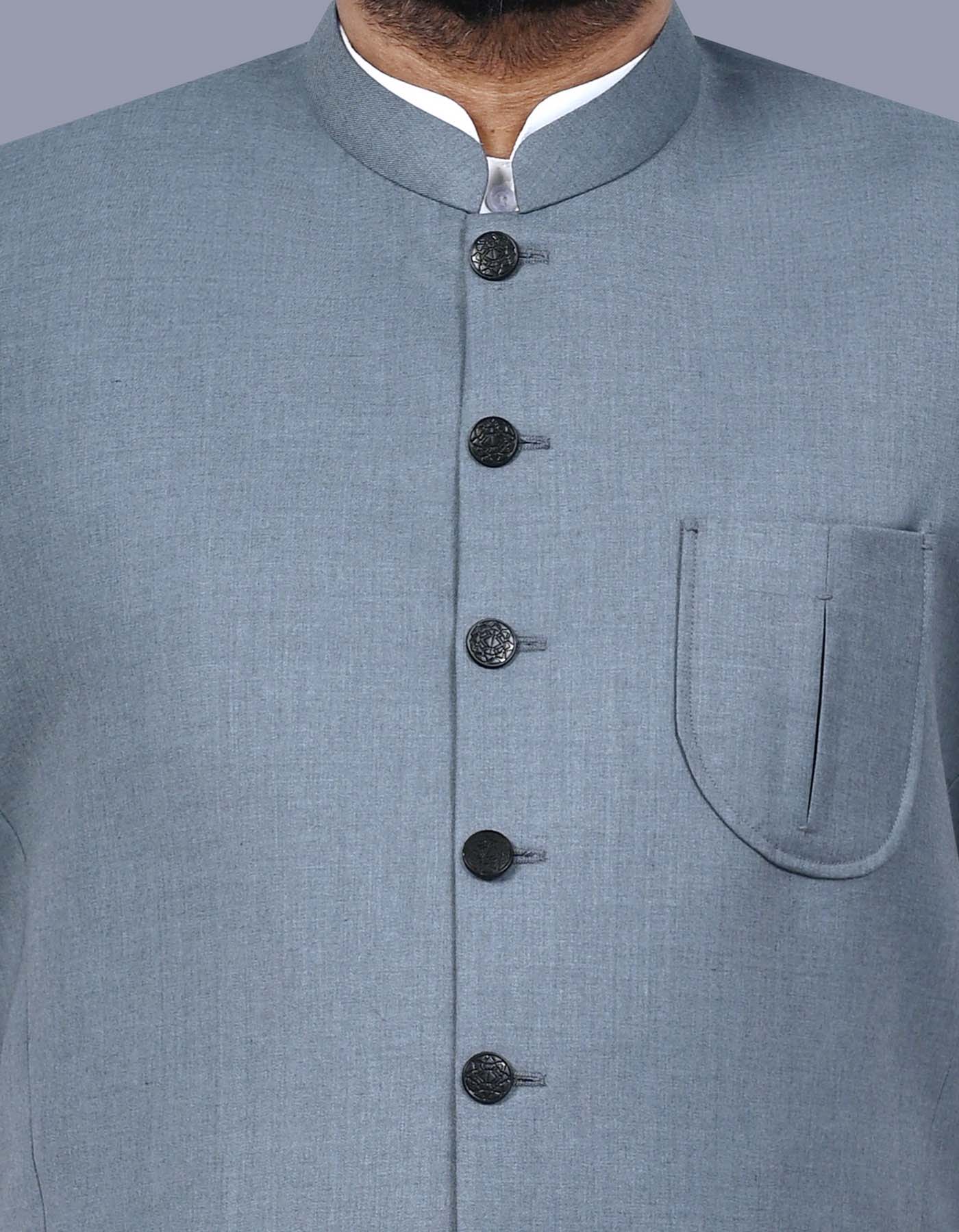 Grey Plain Smart Fit Waistcoat - Image 2