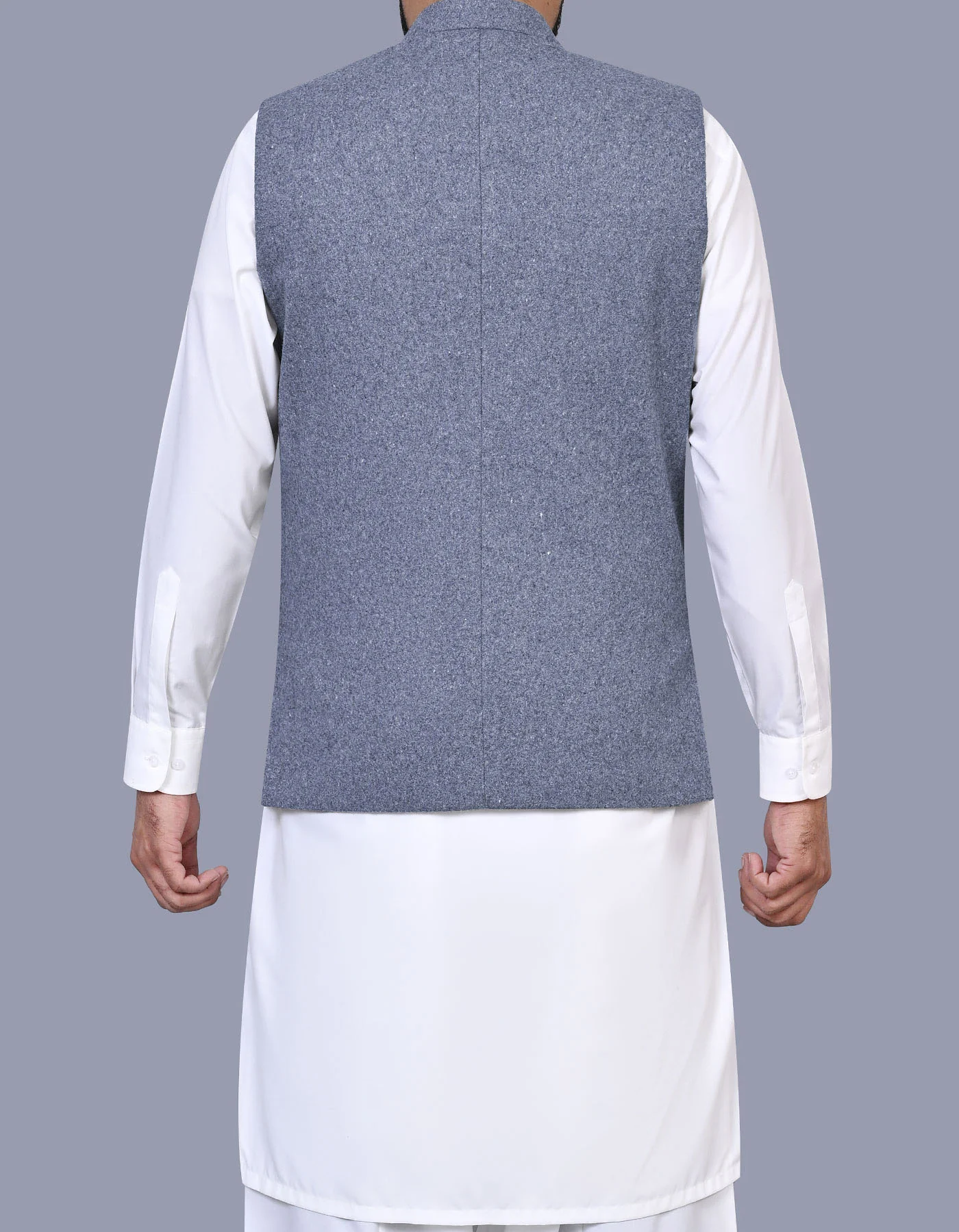 Grey Plain Smart Fit Waistcoat - Image 4