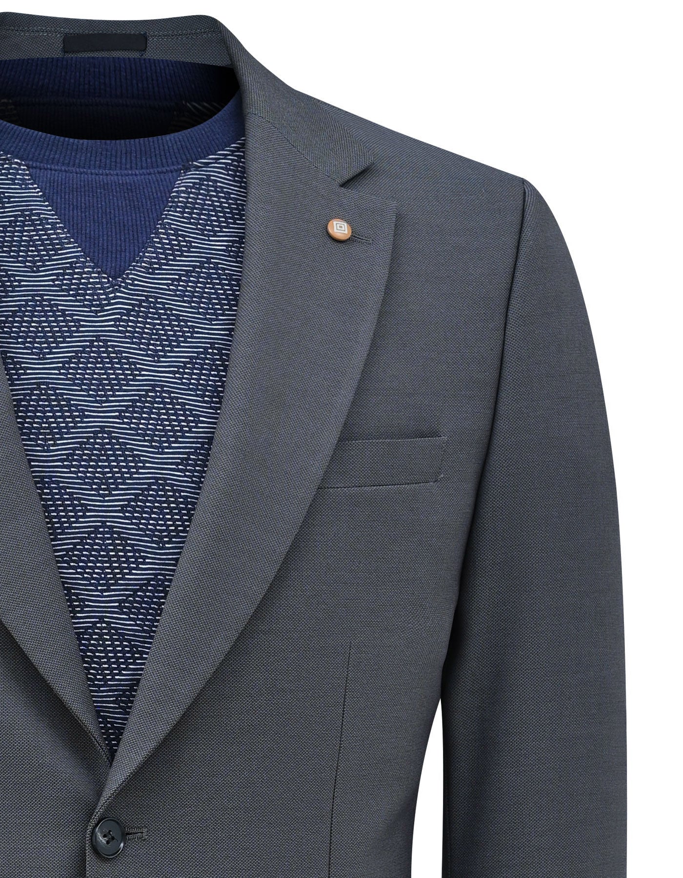 Grey Plain Tailored Smart Fit Coat - Image 2