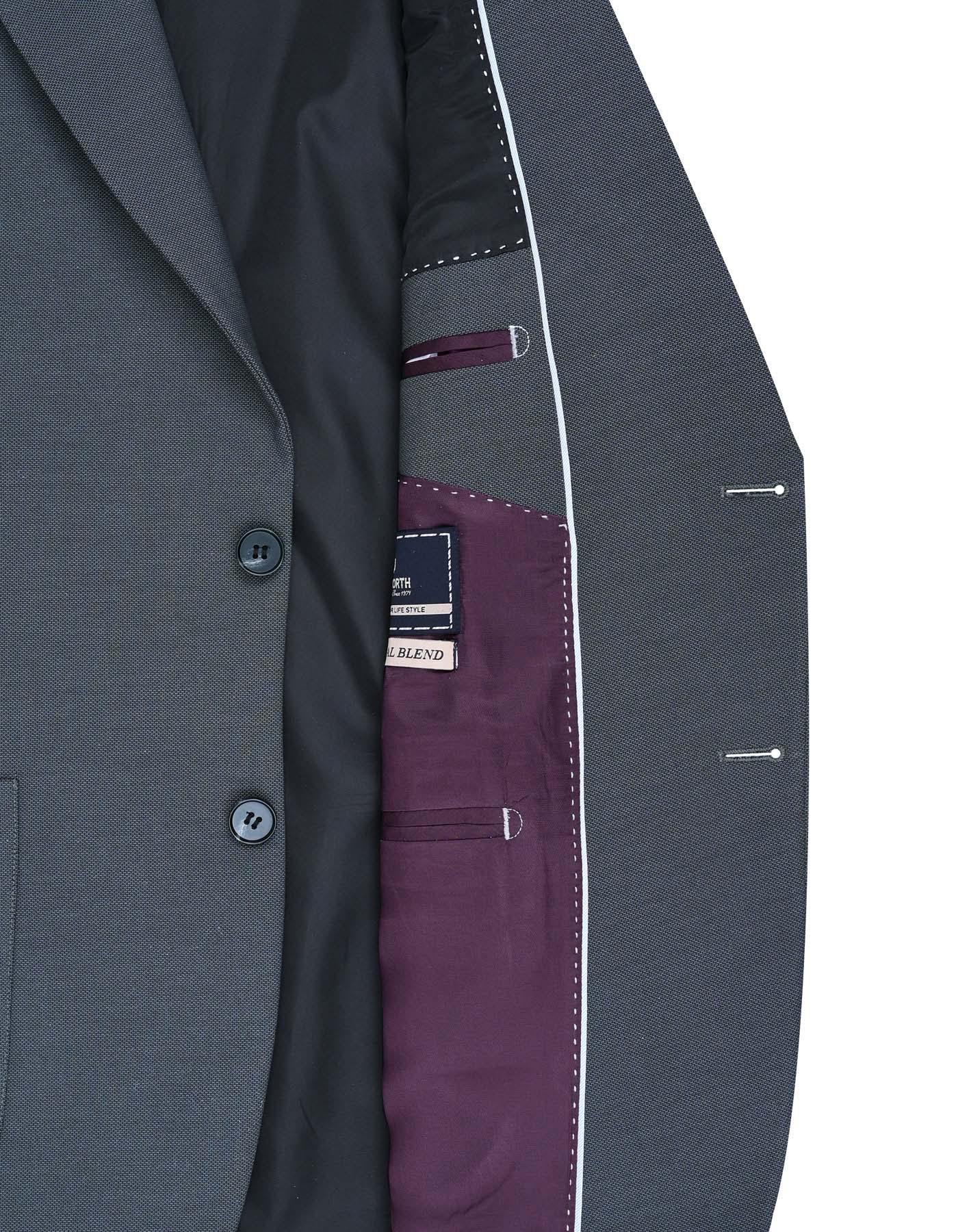 Grey Plain Tailored Smart Fit Coat - Image 5