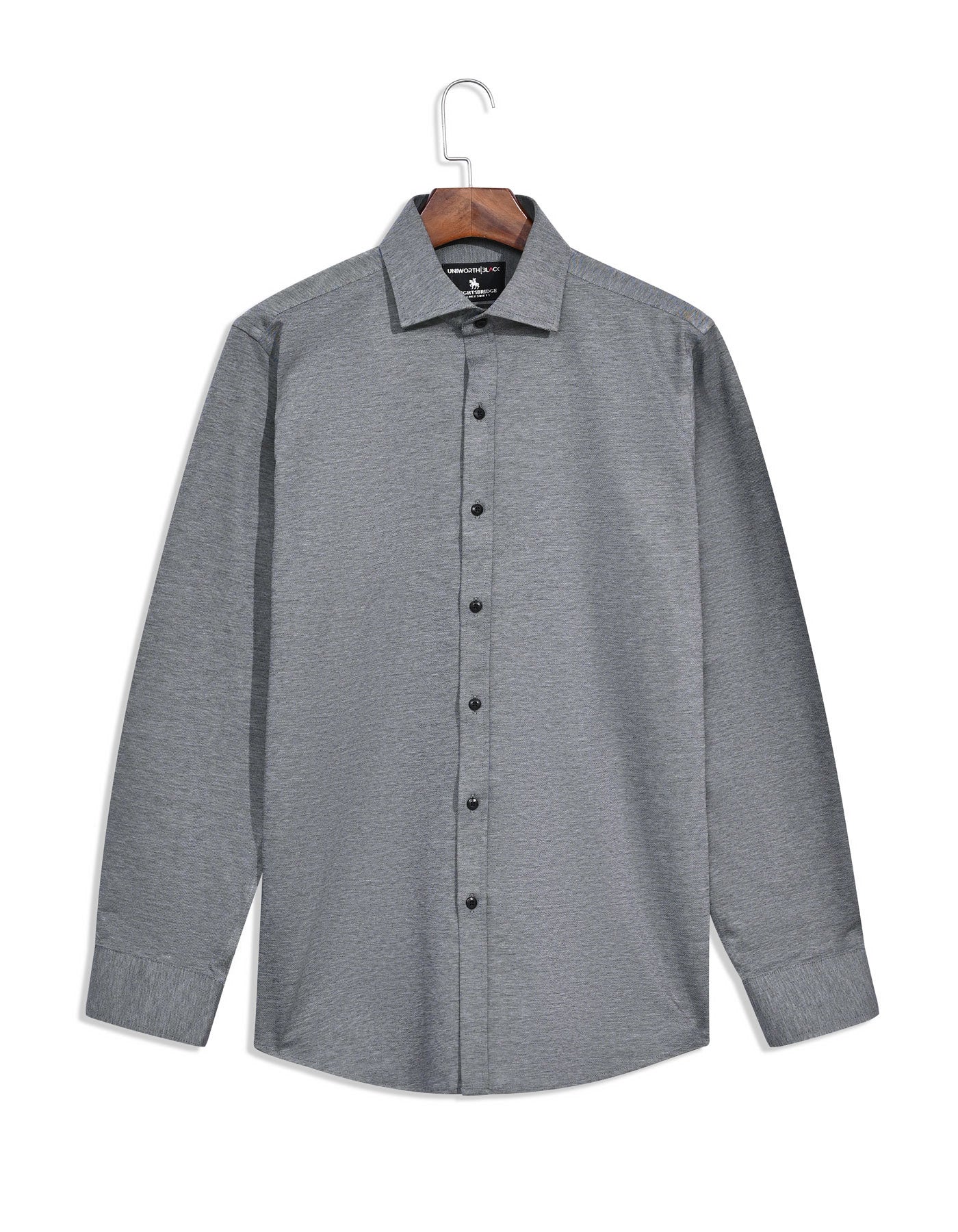 Grey Plain Tailored Smart Fit Formal Shirt - Image 3