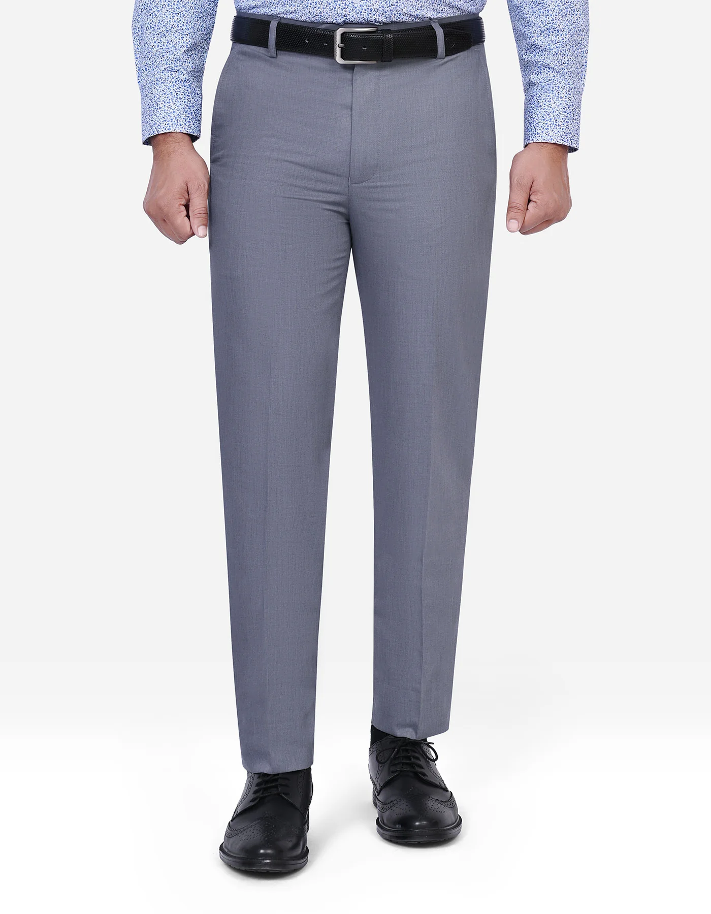 Grey Plain Tailored Smart Fit Formal Trouser