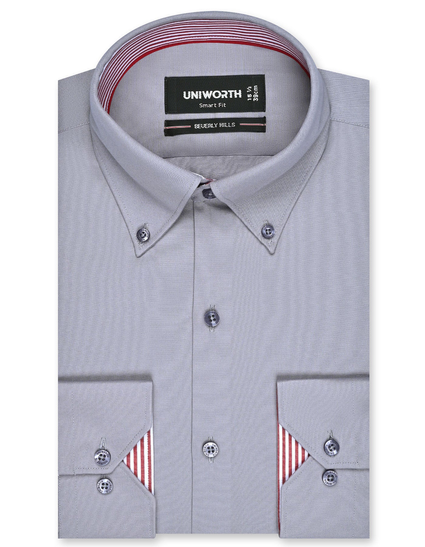 Grey Plain Tailored Smart Fit Shirt