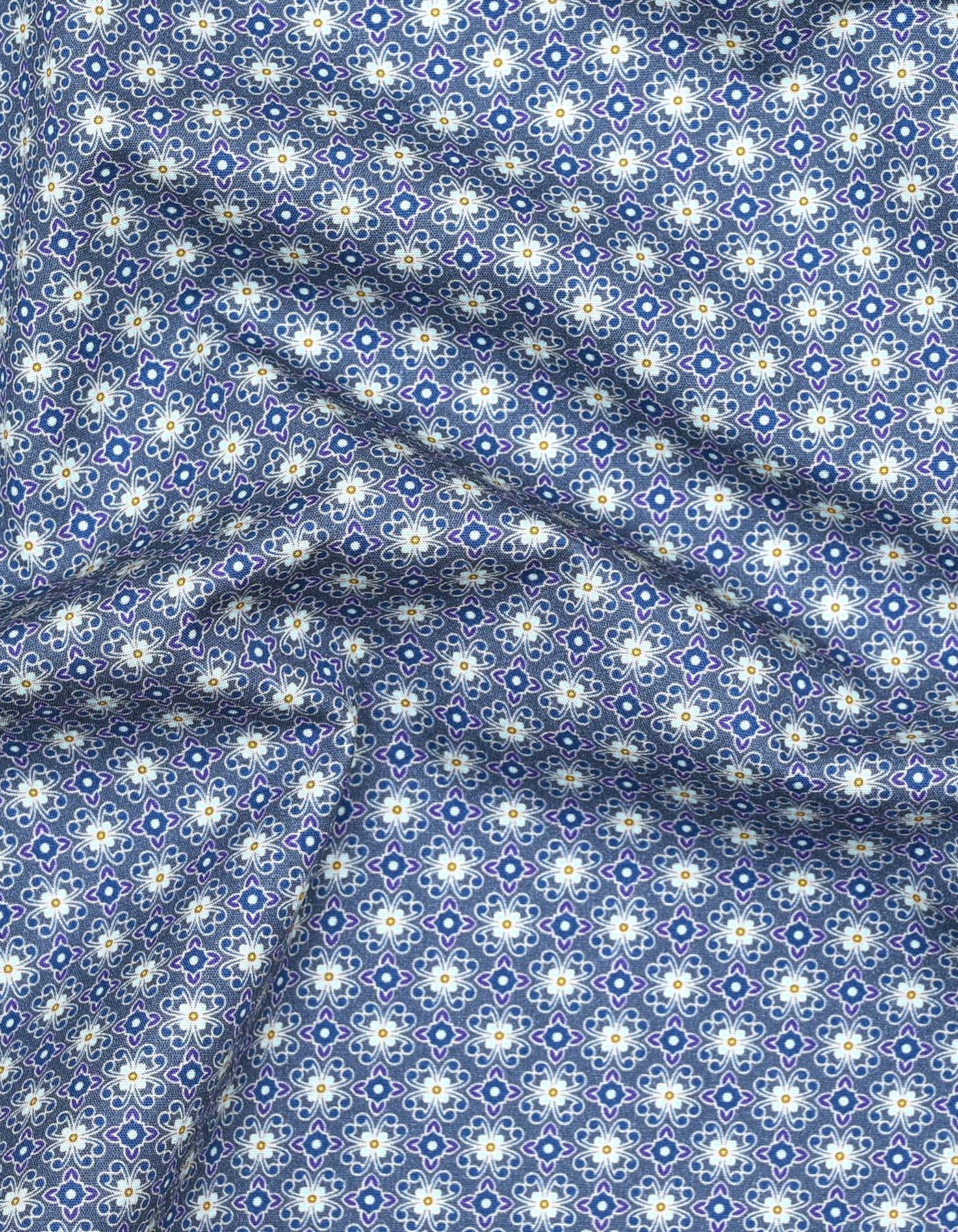 Grey Printed Tailored Smart Fit Shirt - Image 4