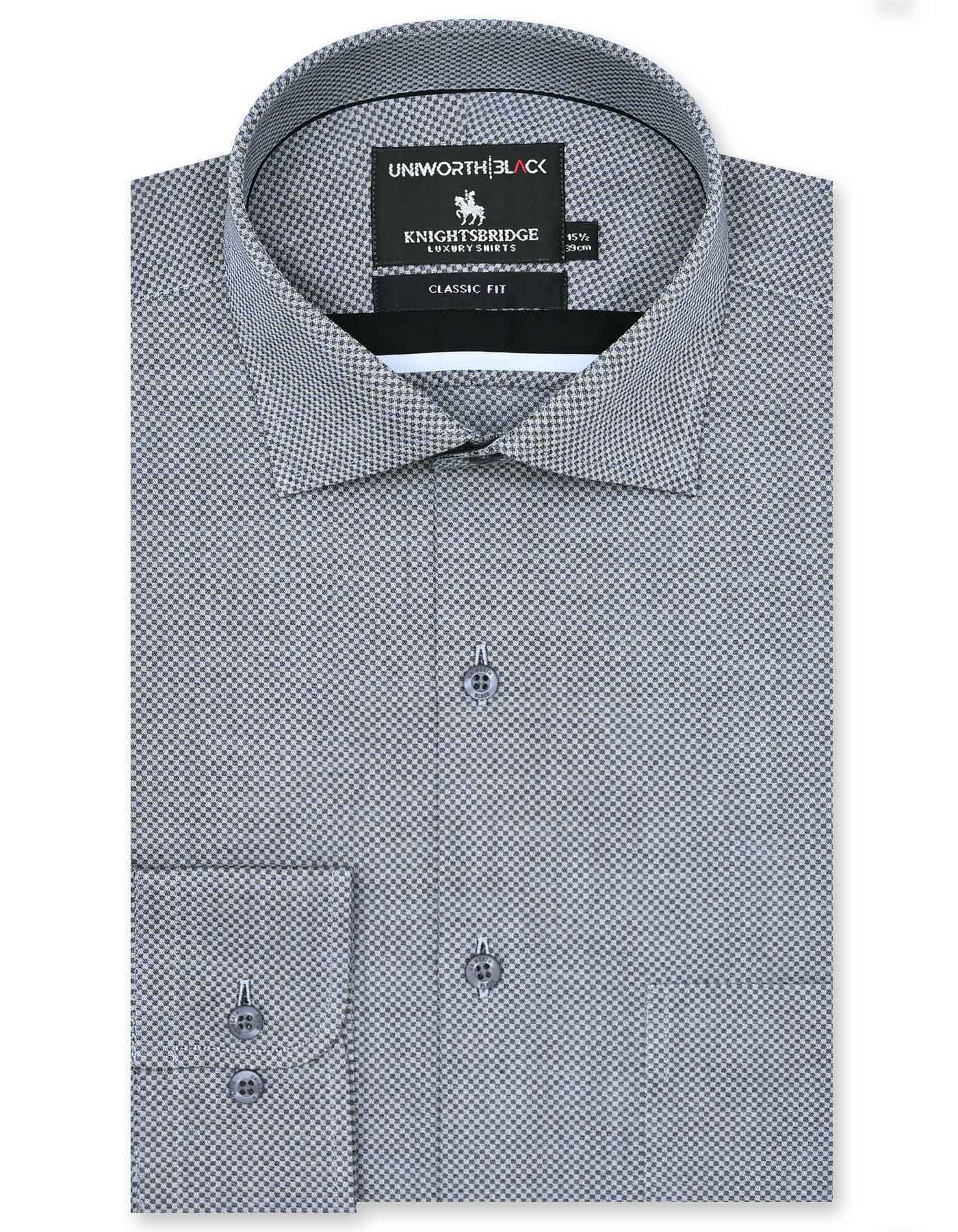 Grey Self Classic Fit Shirt