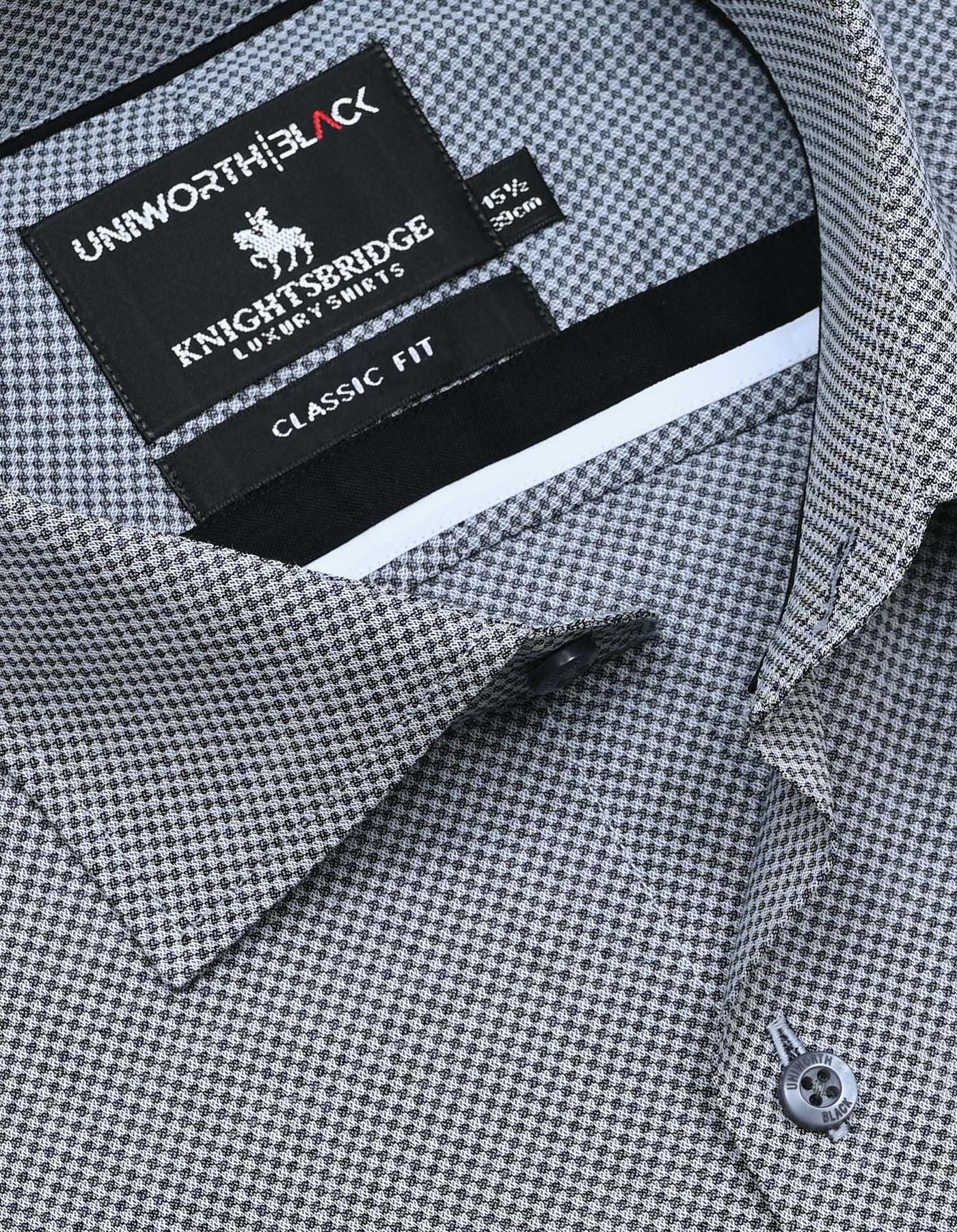 Grey Self Classic Fit Shirt - Image 2