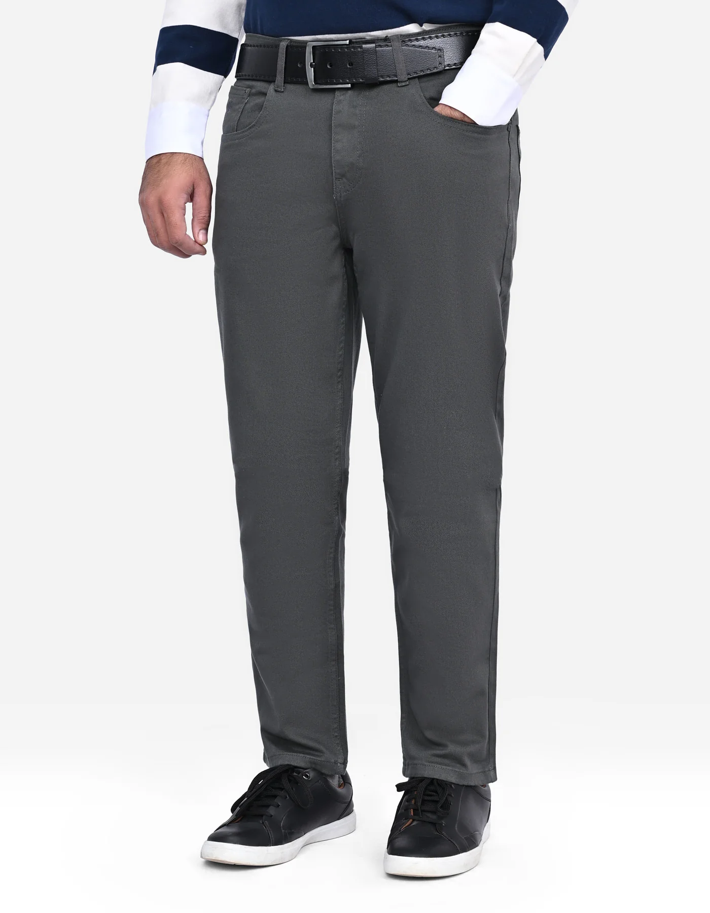 Grey Straight Fit Denim