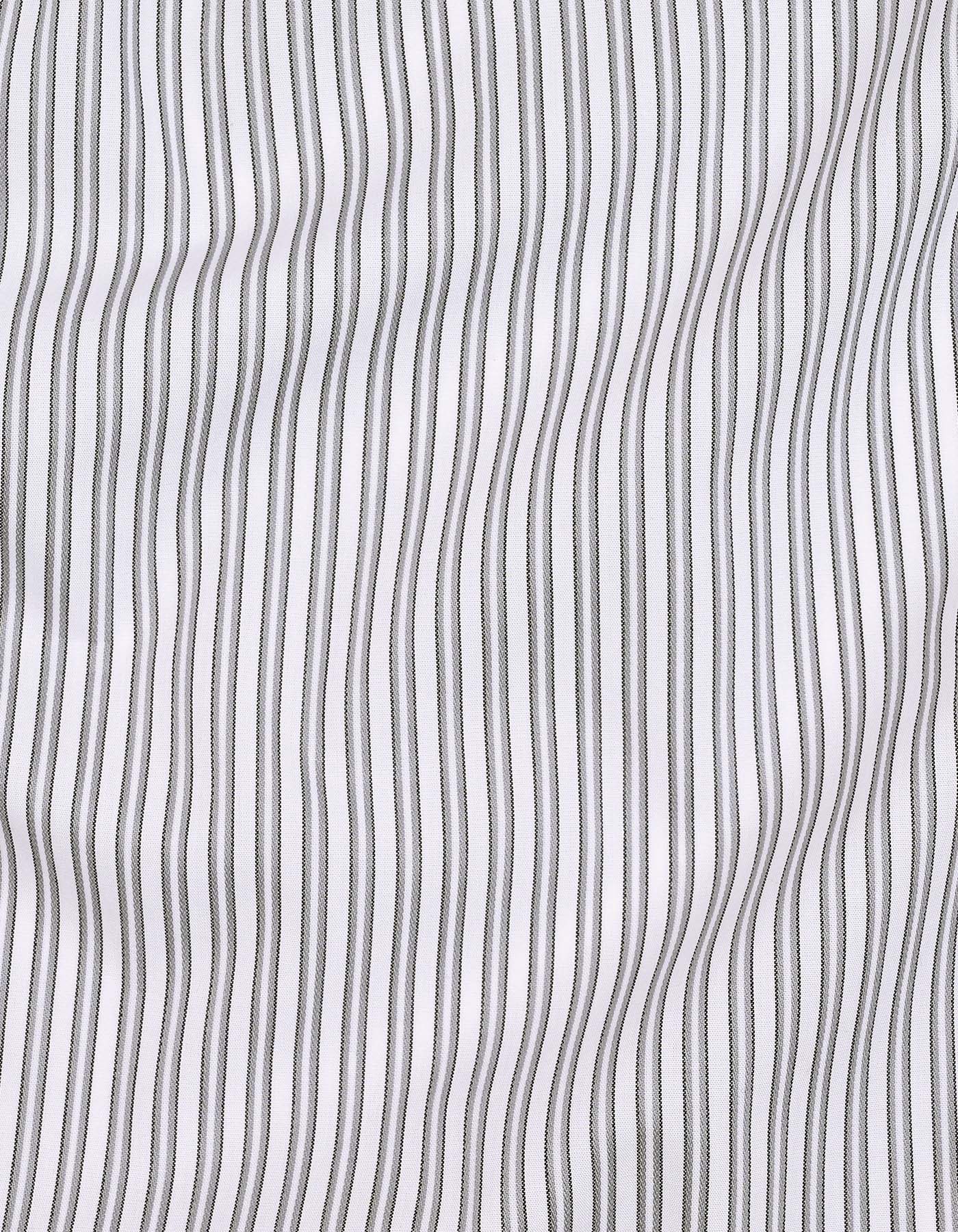 Grey Stripe Classic Fit Shirt - Image 4