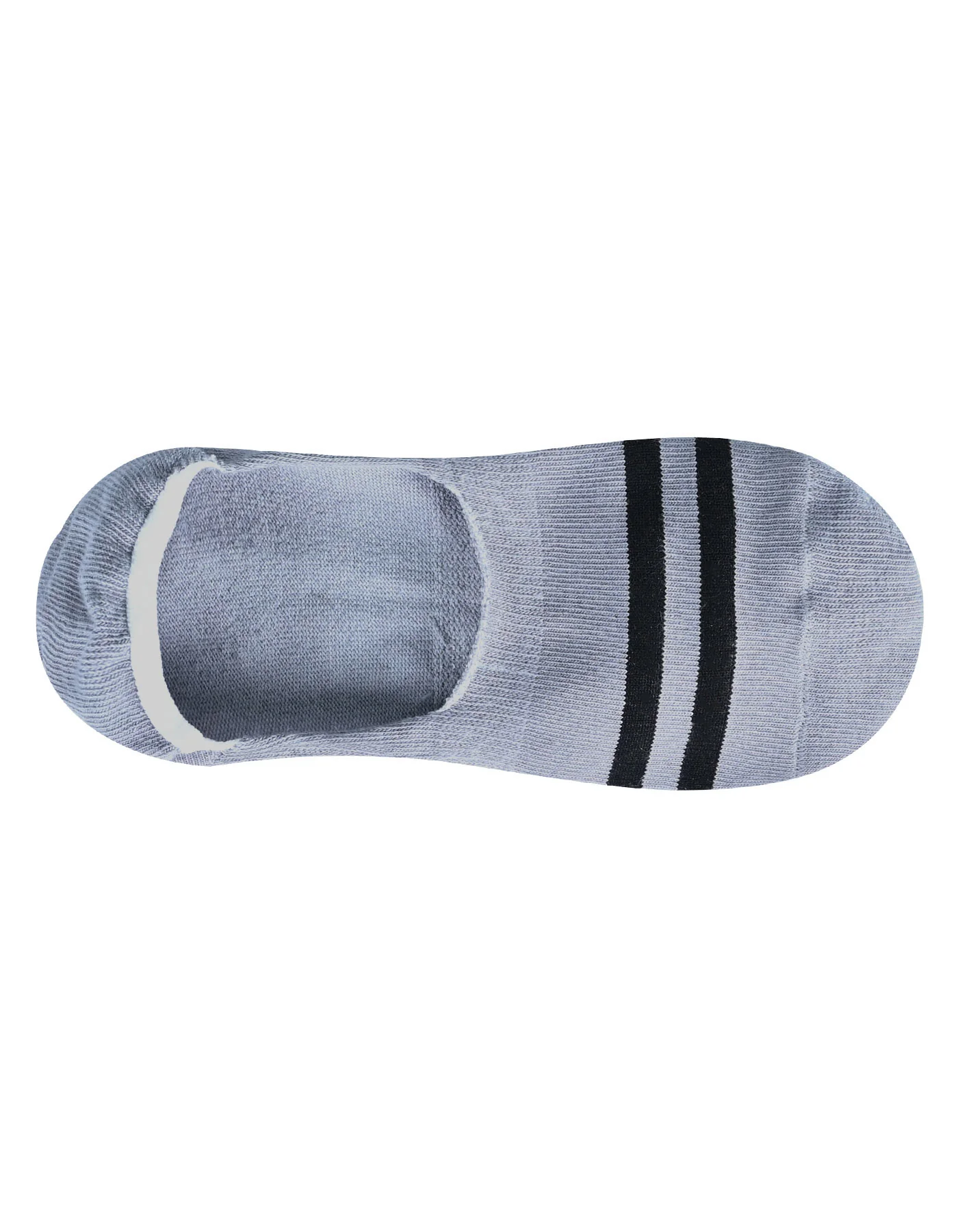 Grey Stripe No Show Socks - Image 2