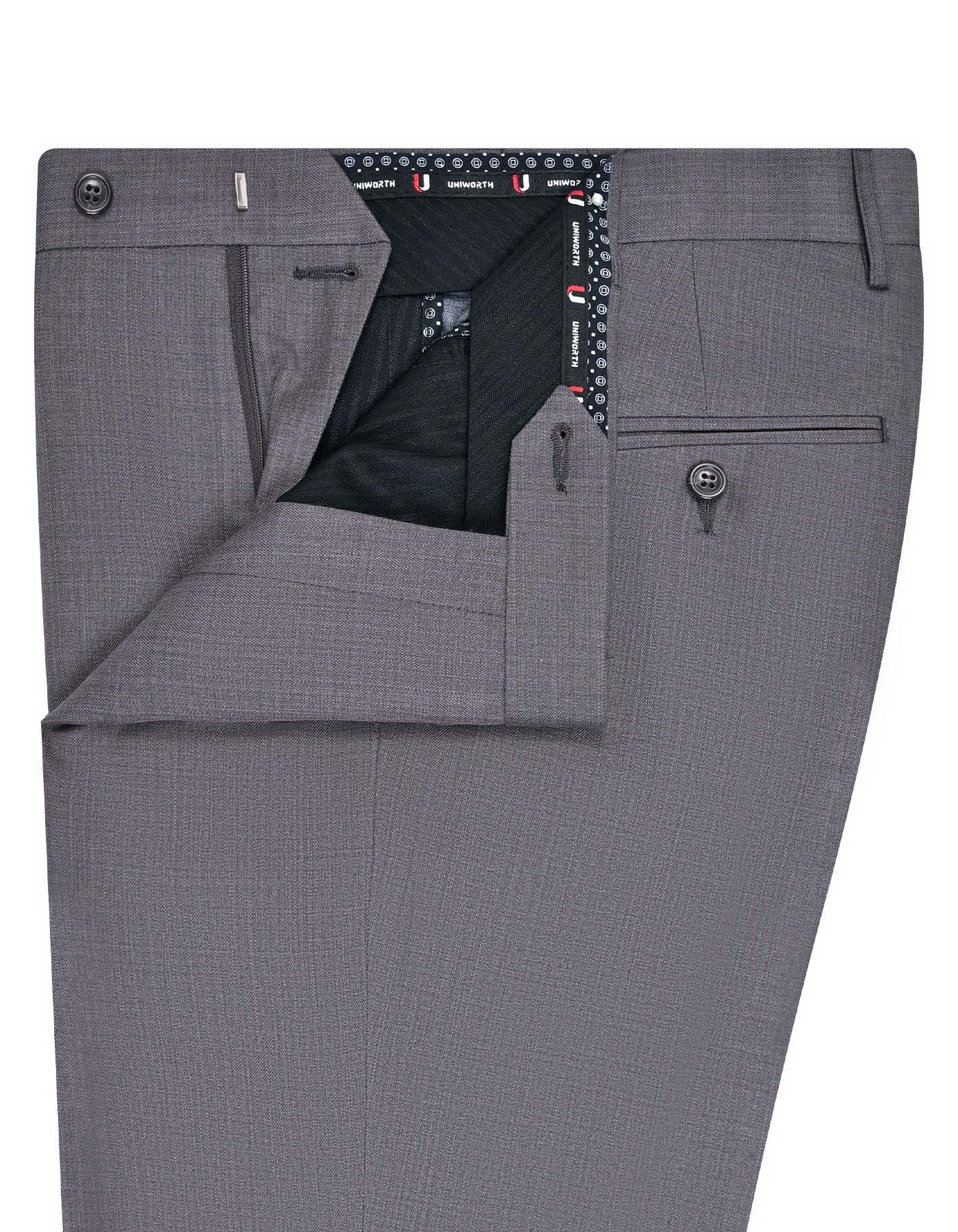 Grey Texture Classic Fit Formal Trouser - Image 2