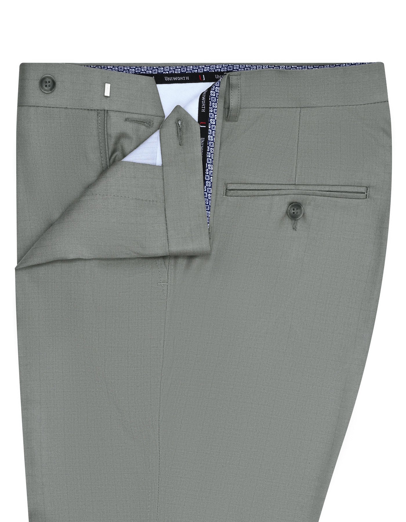 Grey Texture Tailored Smart Fit Formal Trouser - Image 2