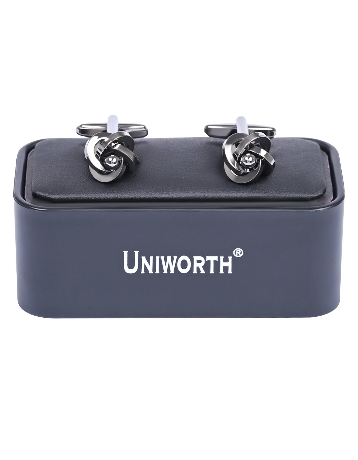 Gun Metallic Circle Cufflink - Image 2