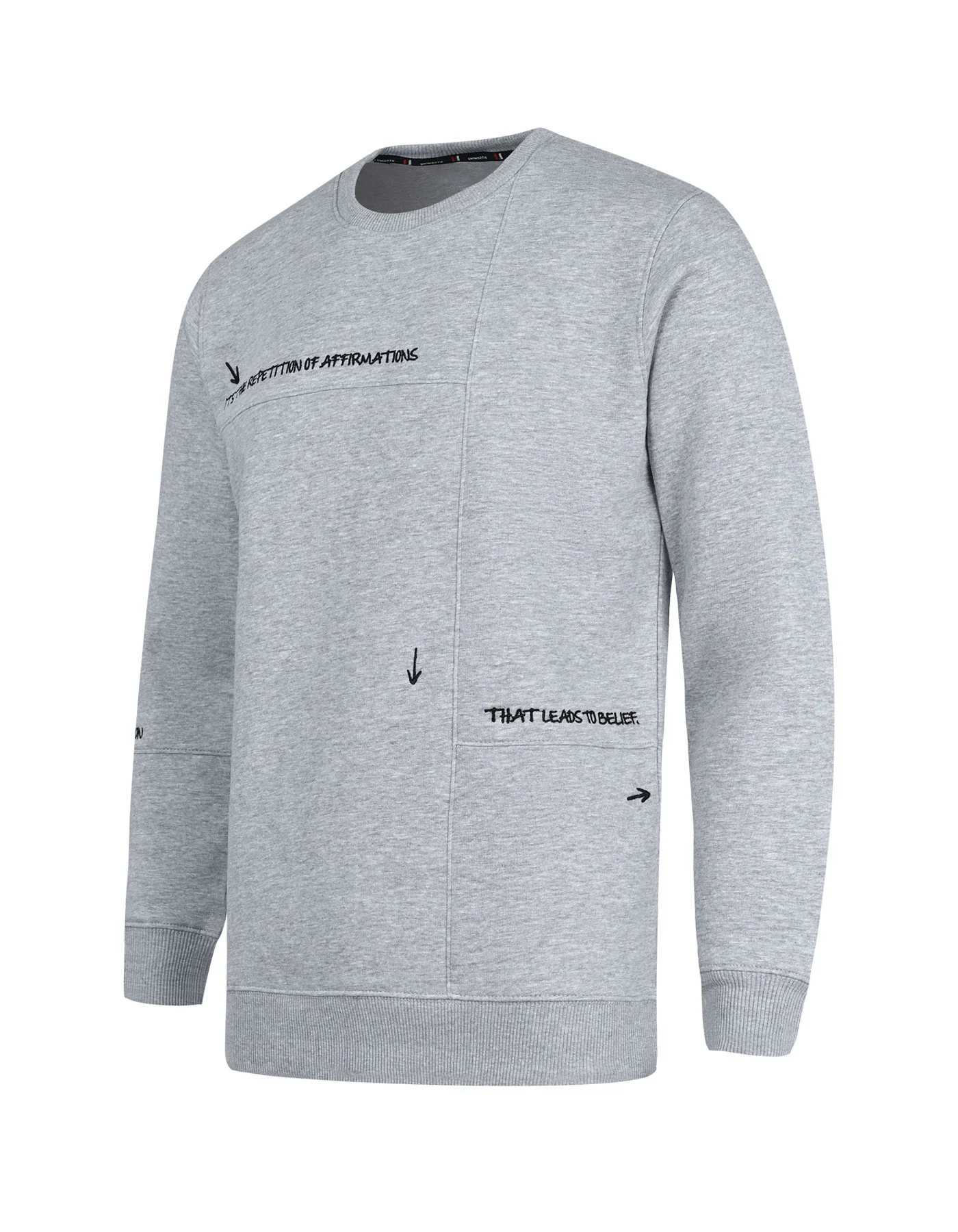 Heather Grey Embroidered Sweatshirt