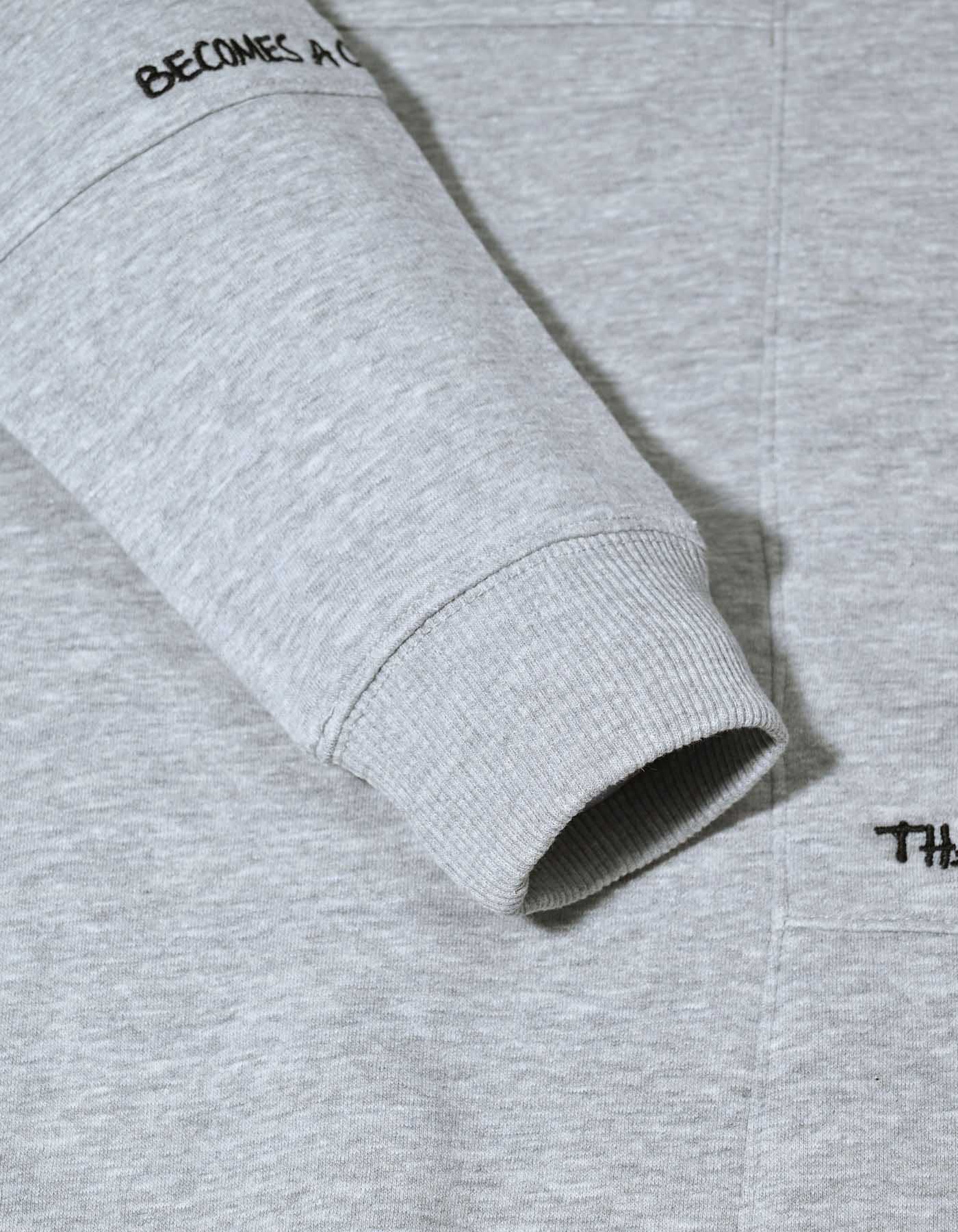 Heather Grey Embroidered Sweatshirt - Image 3