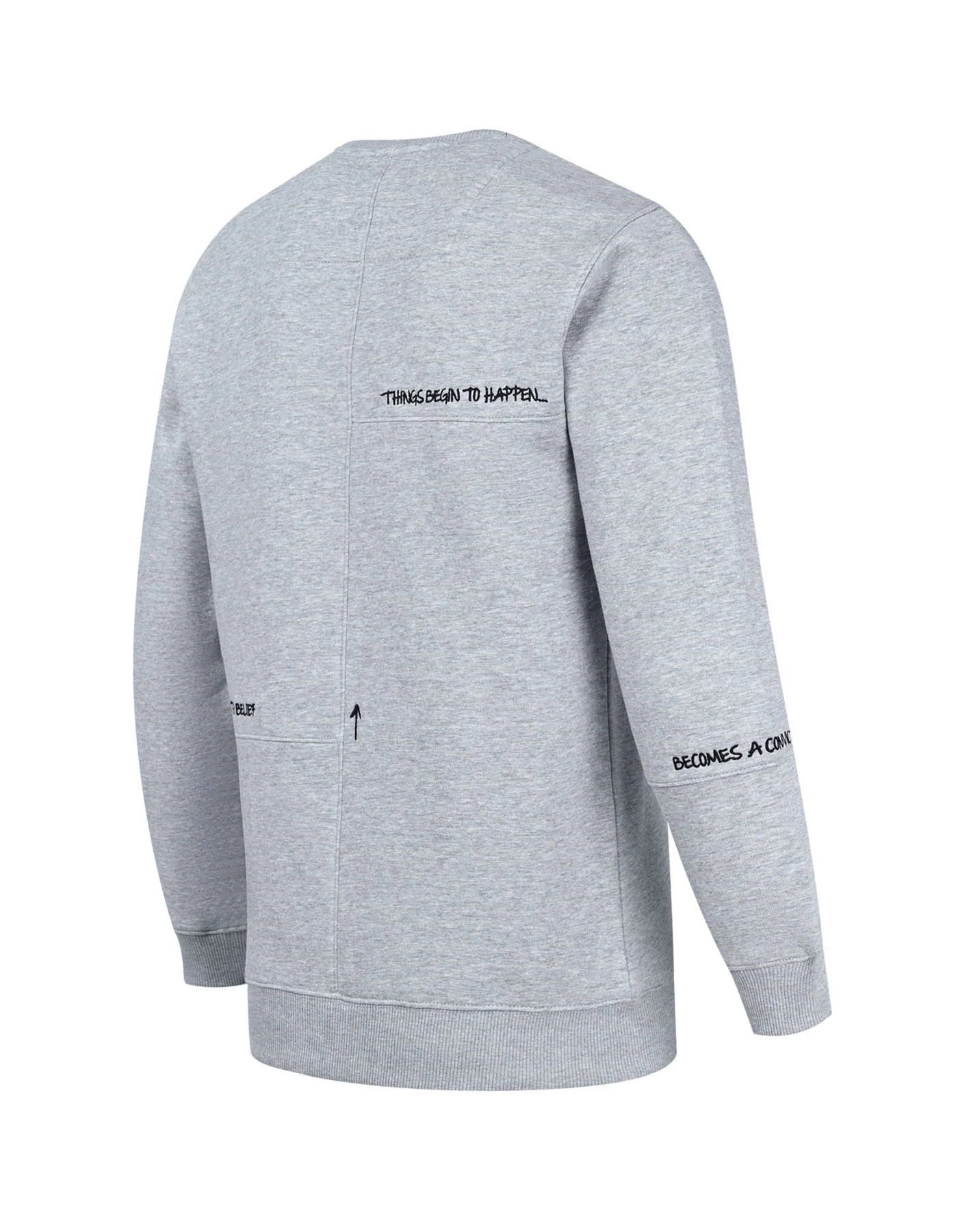 Heather Grey Embroidered Sweatshirt - Image 7