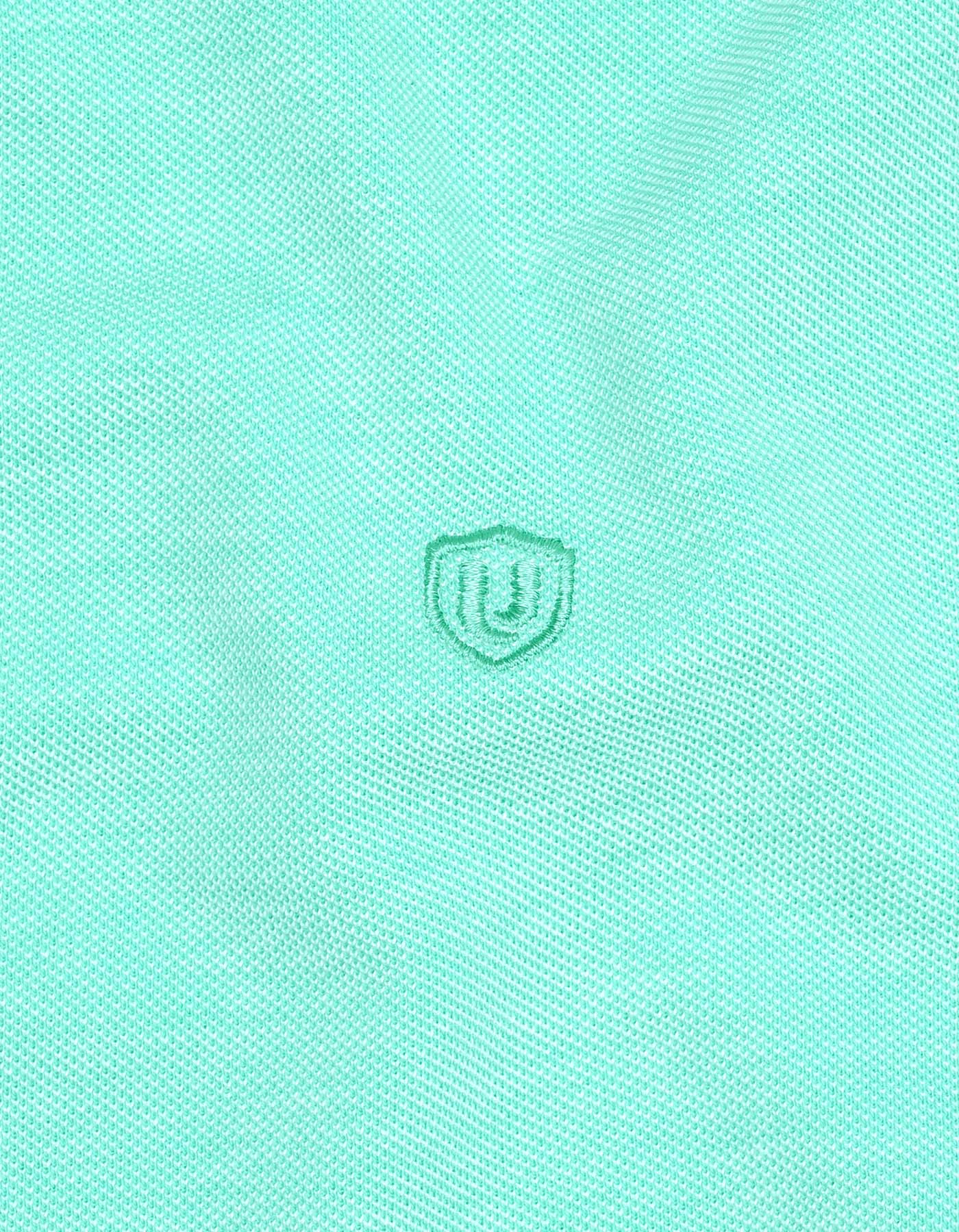 Jelly Mint Plain Pique Polo Shirt - Image 4