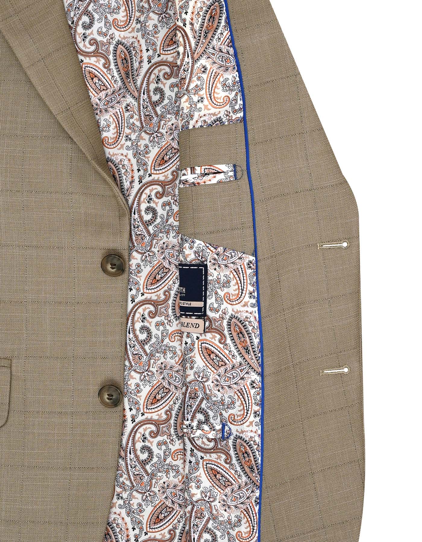 Khaki Check Classic Fit Suit - Image 5