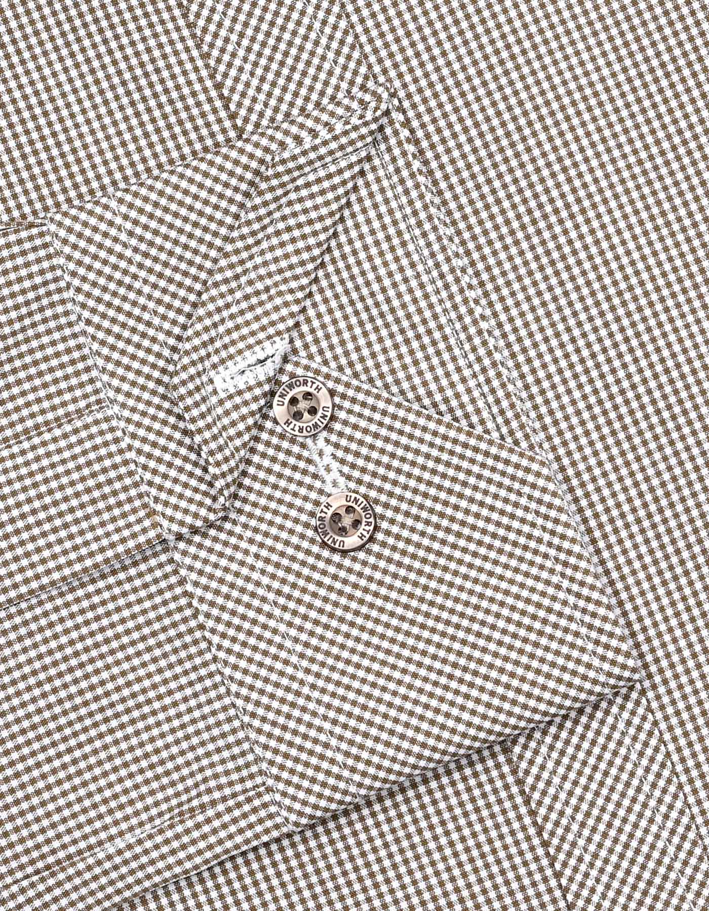 Khaki Check Tailored Smart Fit Shirt - Image 3
