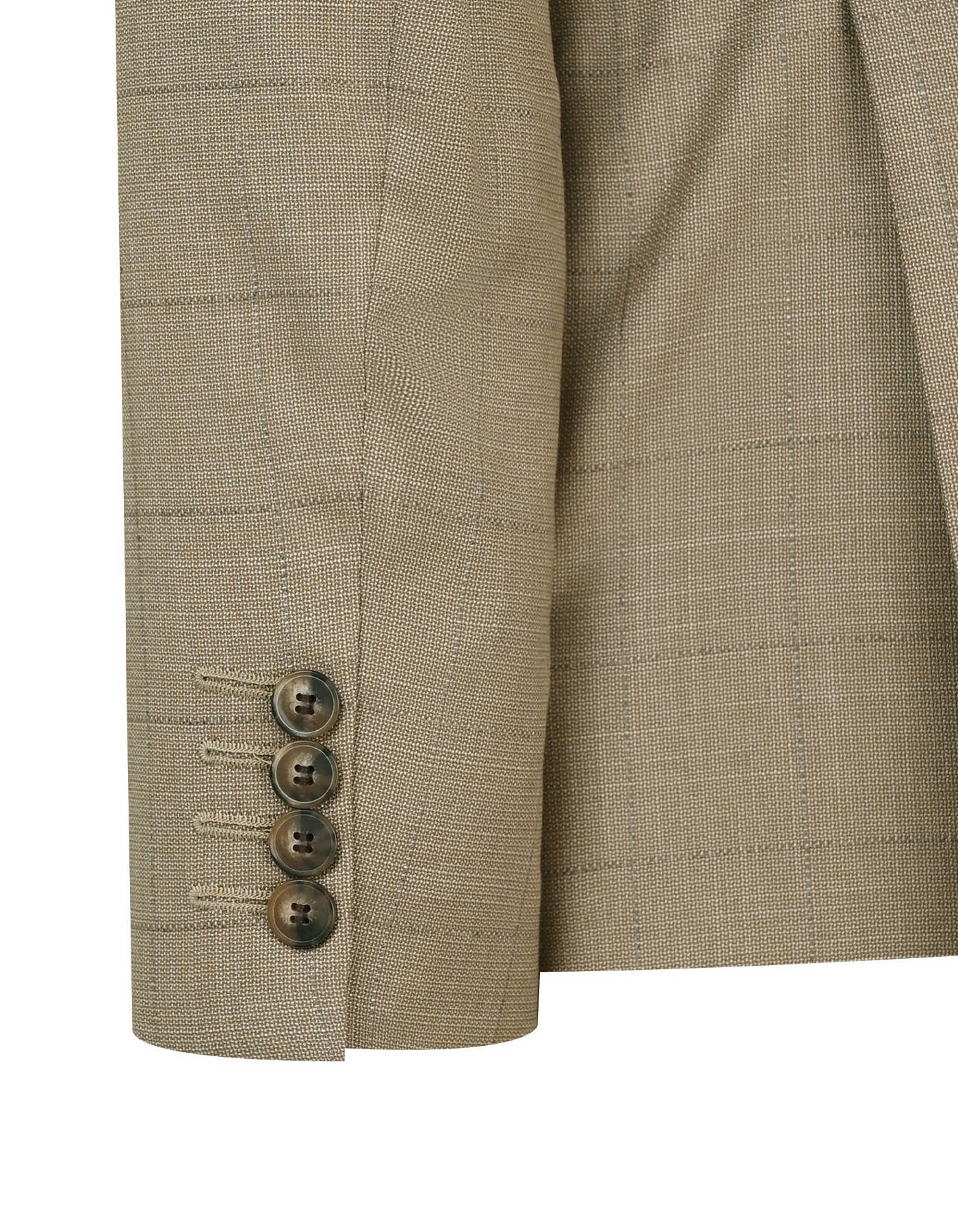 Khaki Check Tailored Smart Fit Suit - Image 4