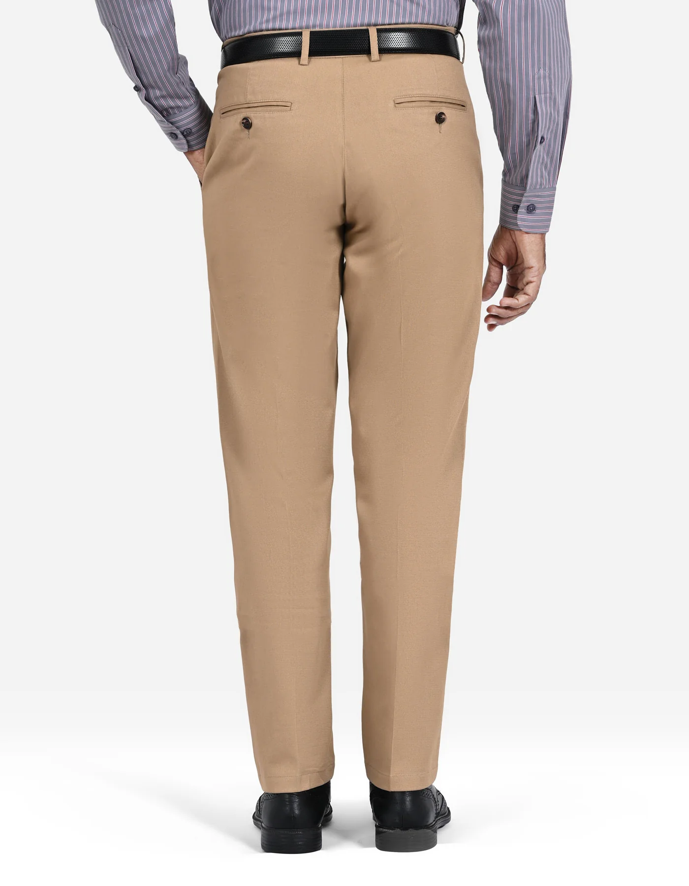 Khaki Classic Fit Cotton Trouser - Image 5