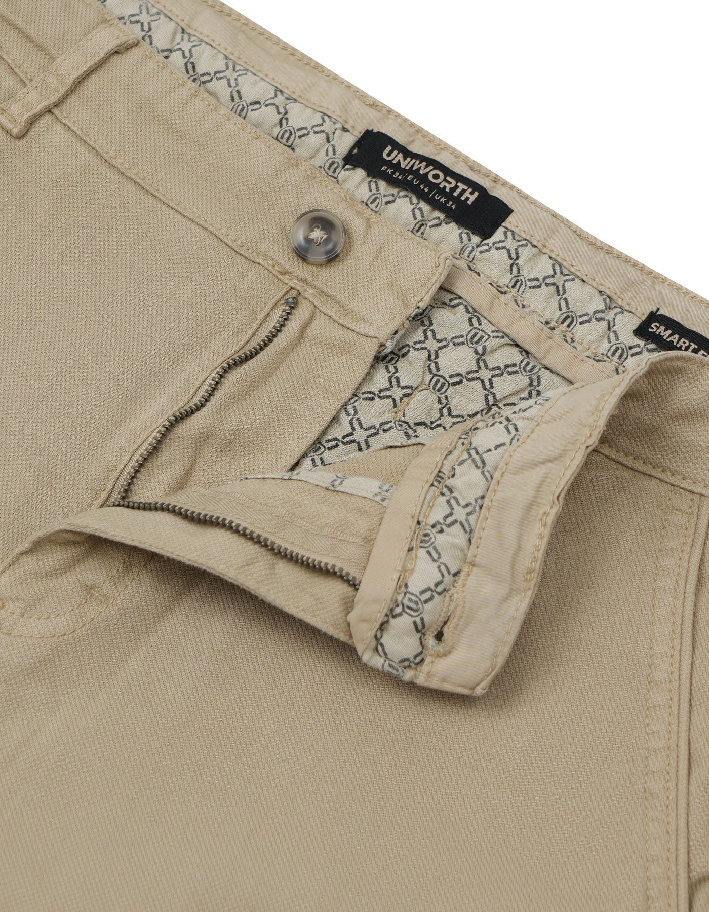 Khaki Plain Classic Fit Cotton Trouser - Image 2