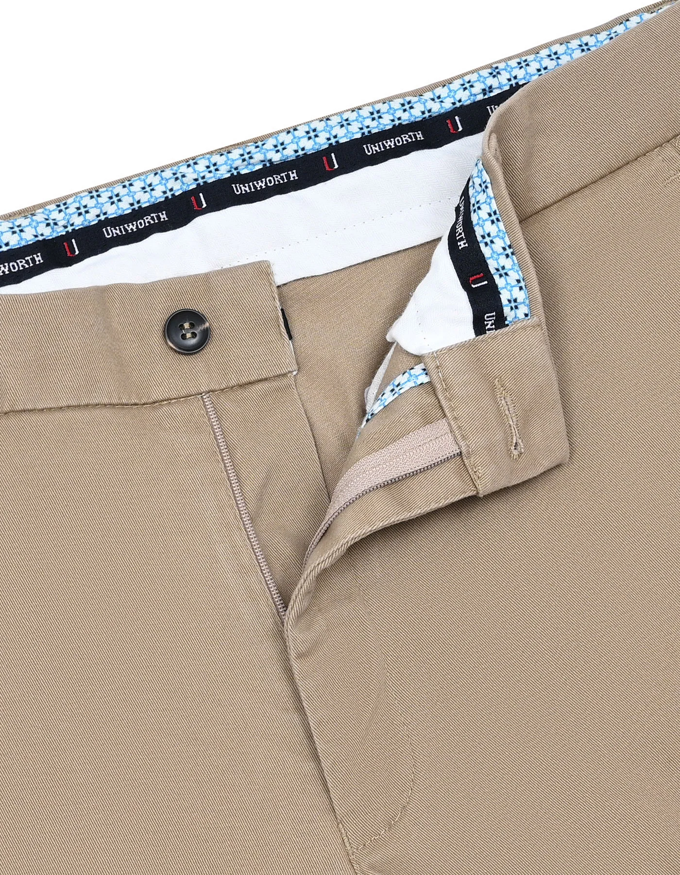 Khaki Plain Classic Fit Cotton Trouser - Image 2