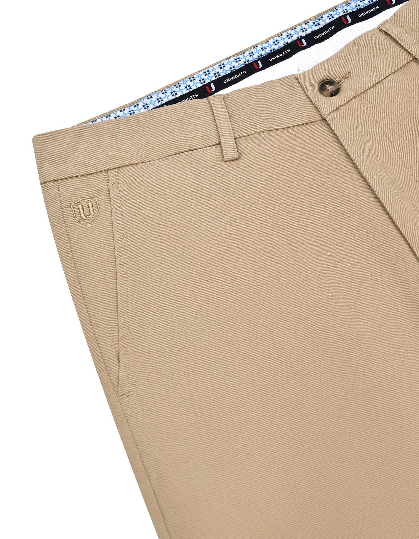 Khaki Plain Classic Fit Cotton Trouser - Image 3