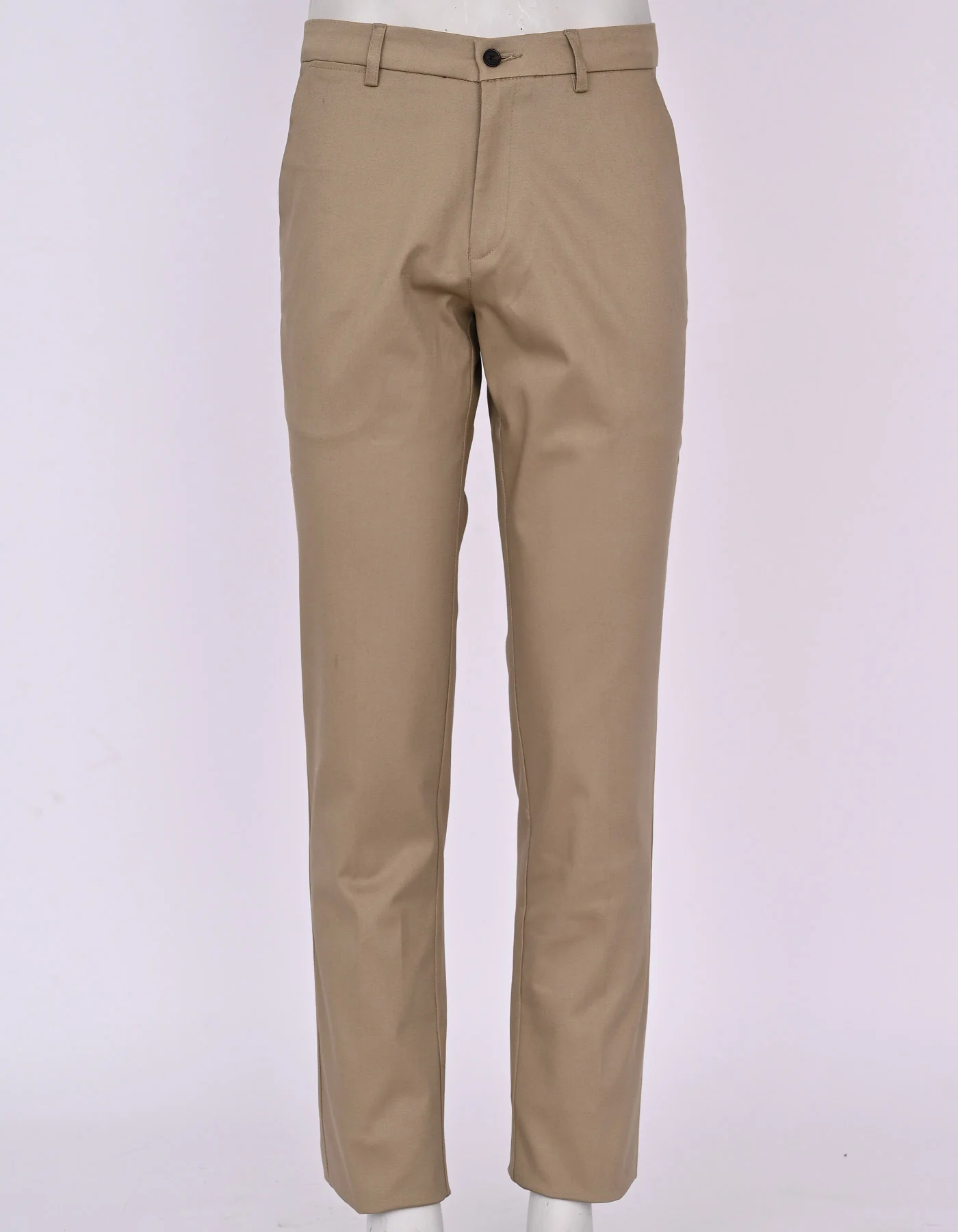 Khaki Plain Classic Fit Cotton Trouser - Image 4