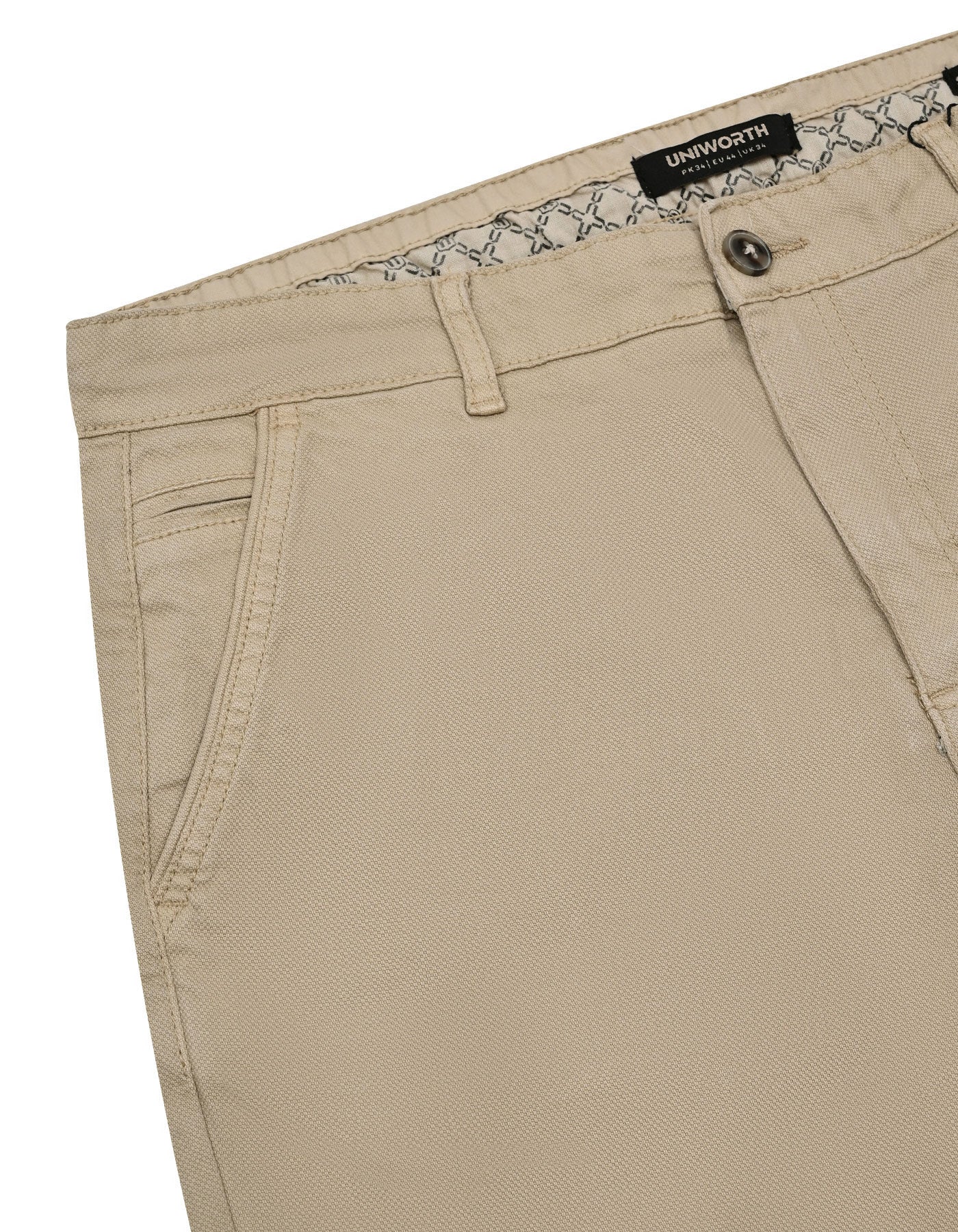 Khaki Plain Smart Fit Cotton Trouser - Image 3