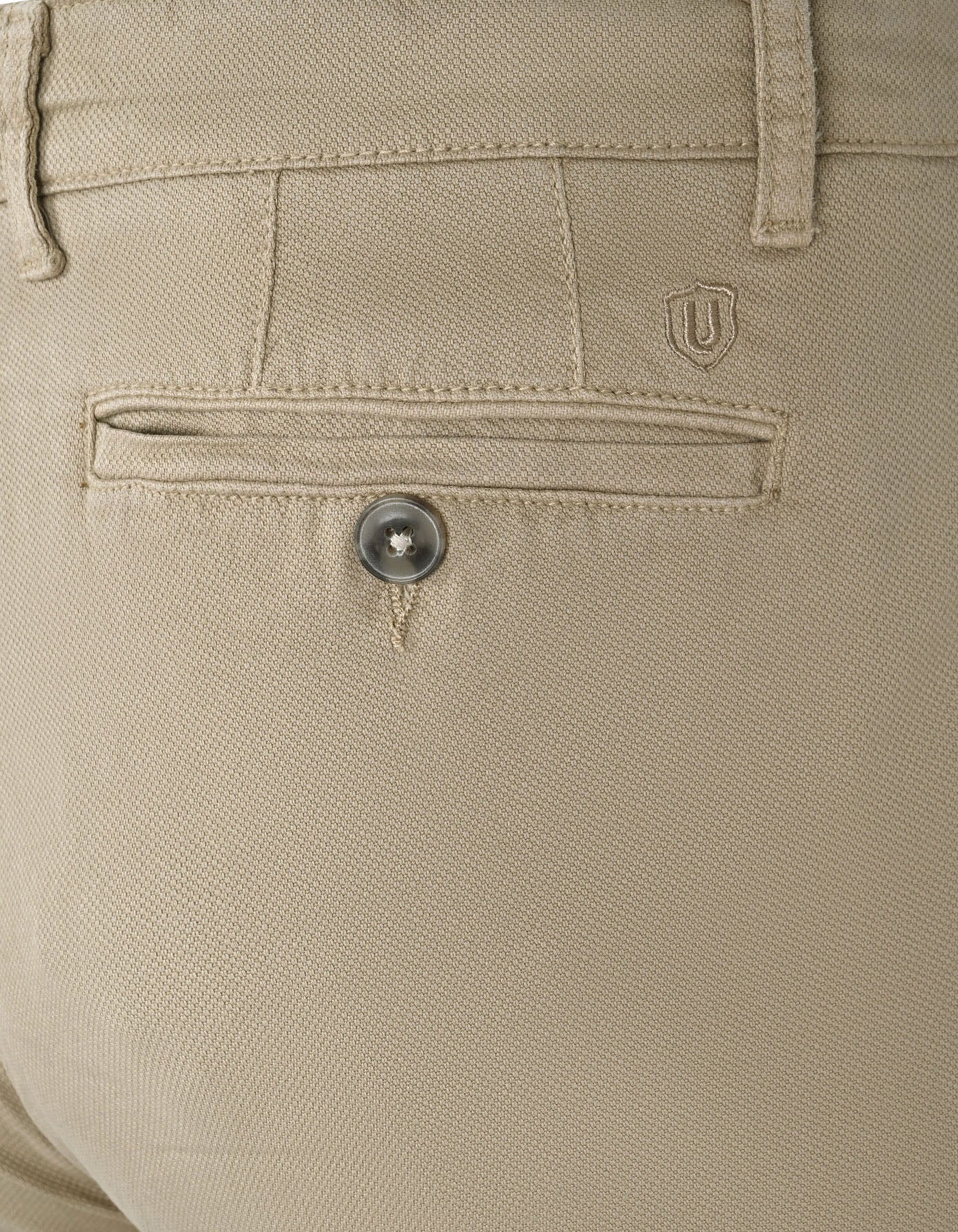 Khaki Plain Smart Fit Cotton Trouser - Image 4