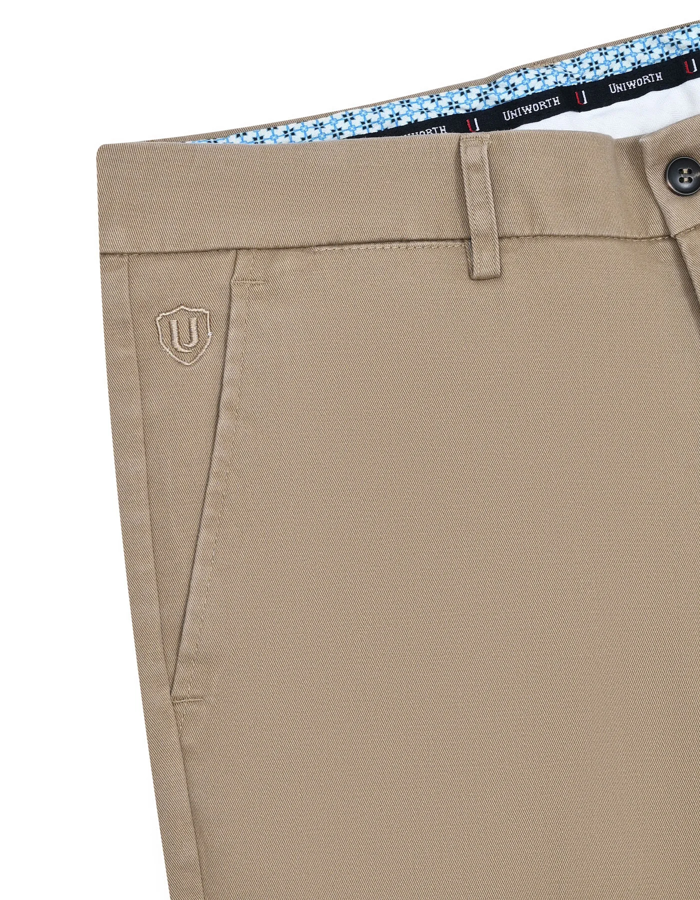 Khaki Plain Smart Fit Cotton Trouser - Image 3