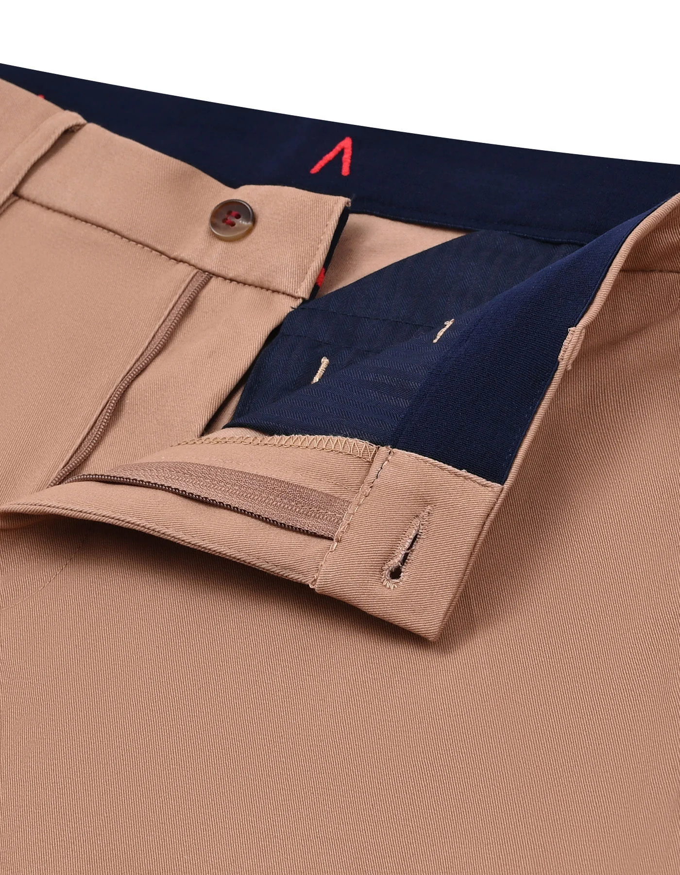 Khaki Plain Smart Fit Cotton Trouser - Image 2