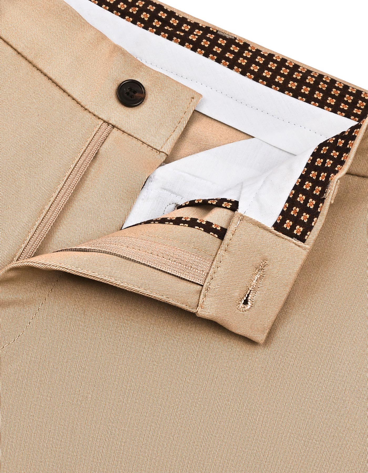 Khaki Plain Classic Fit Cotton Trouser - Image 2