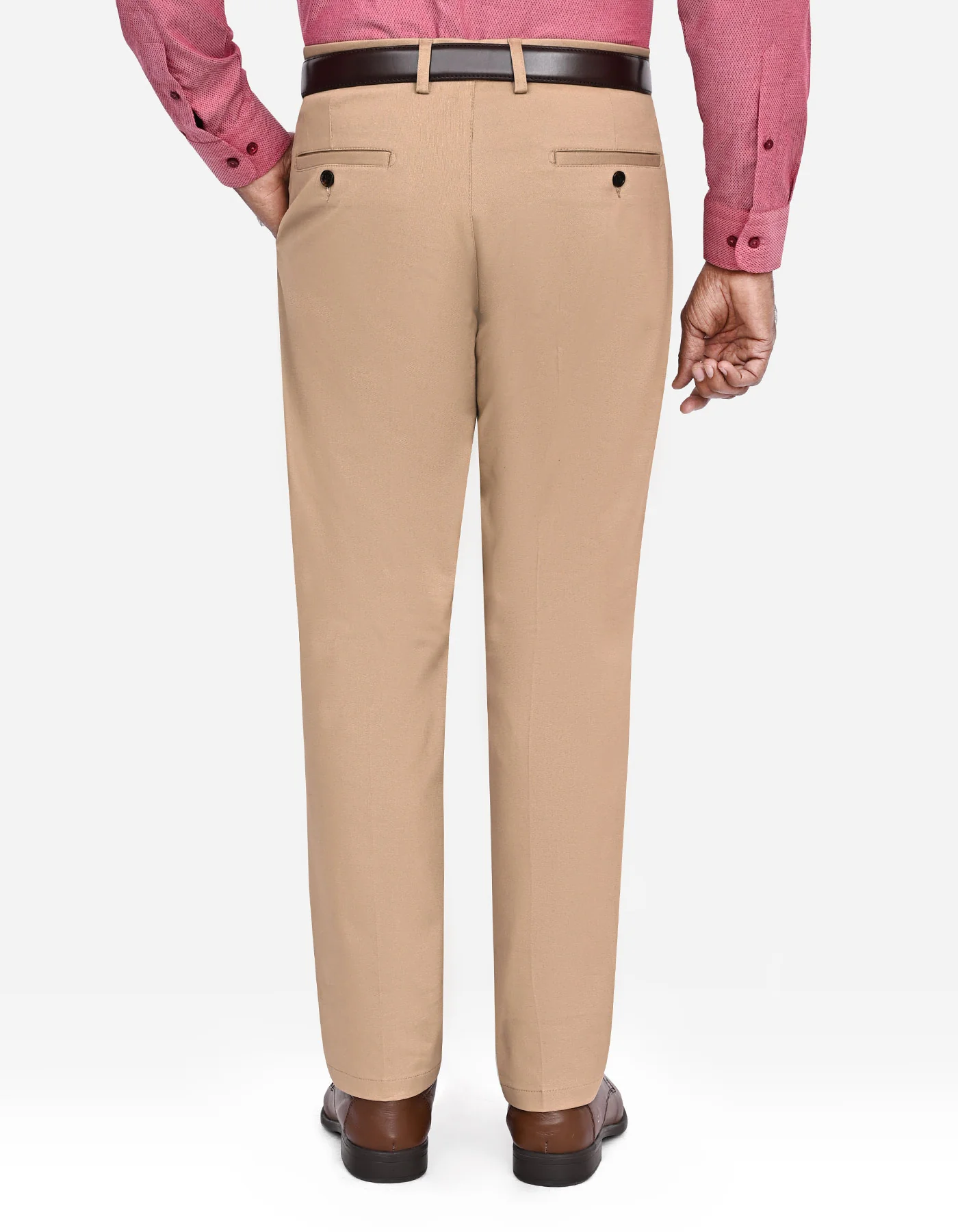 Khaki Plain Classic Fit Cotton Trouser - Image 6