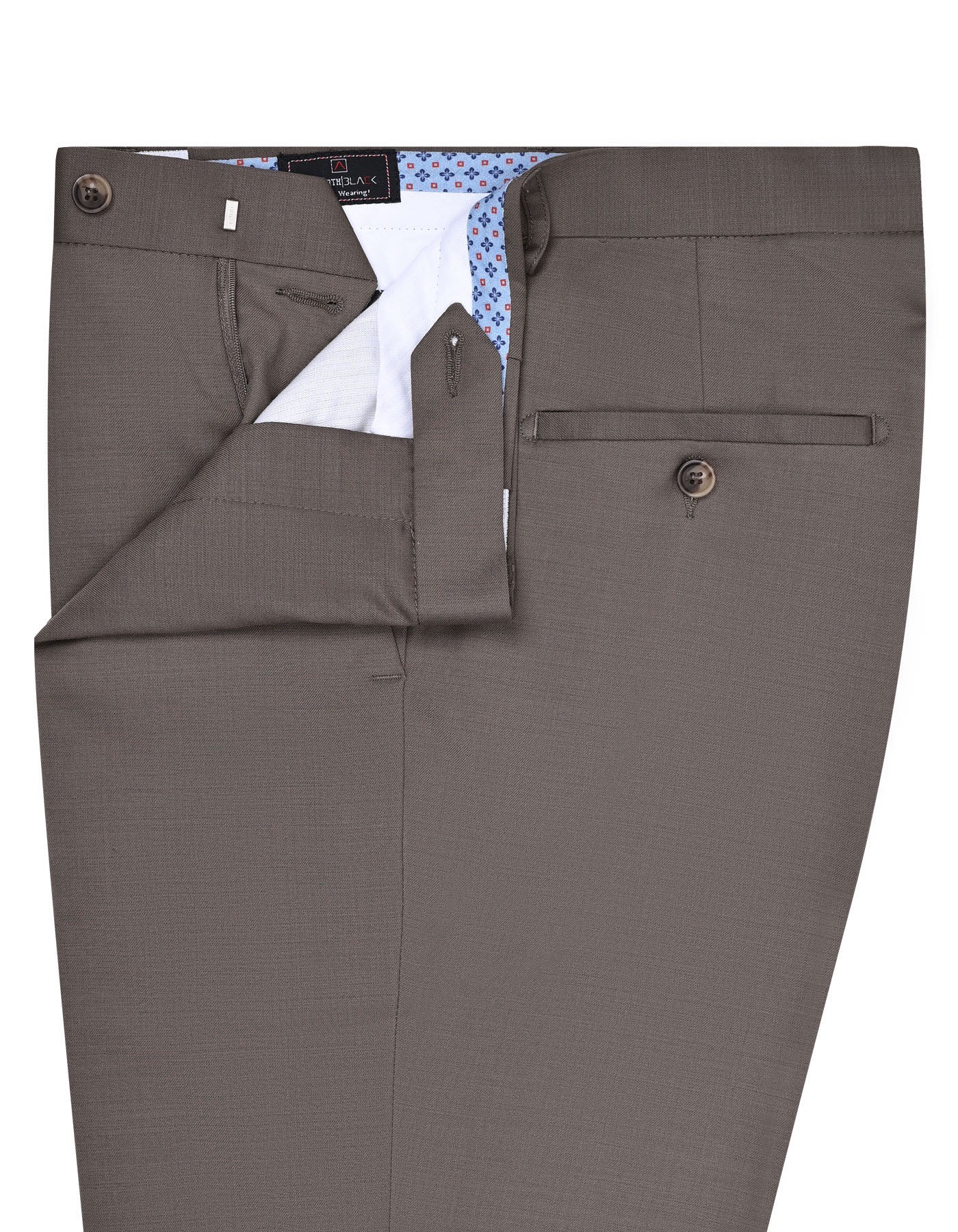 Khaki Plain Tailored Smart Fit Formal Trouser - Image 2