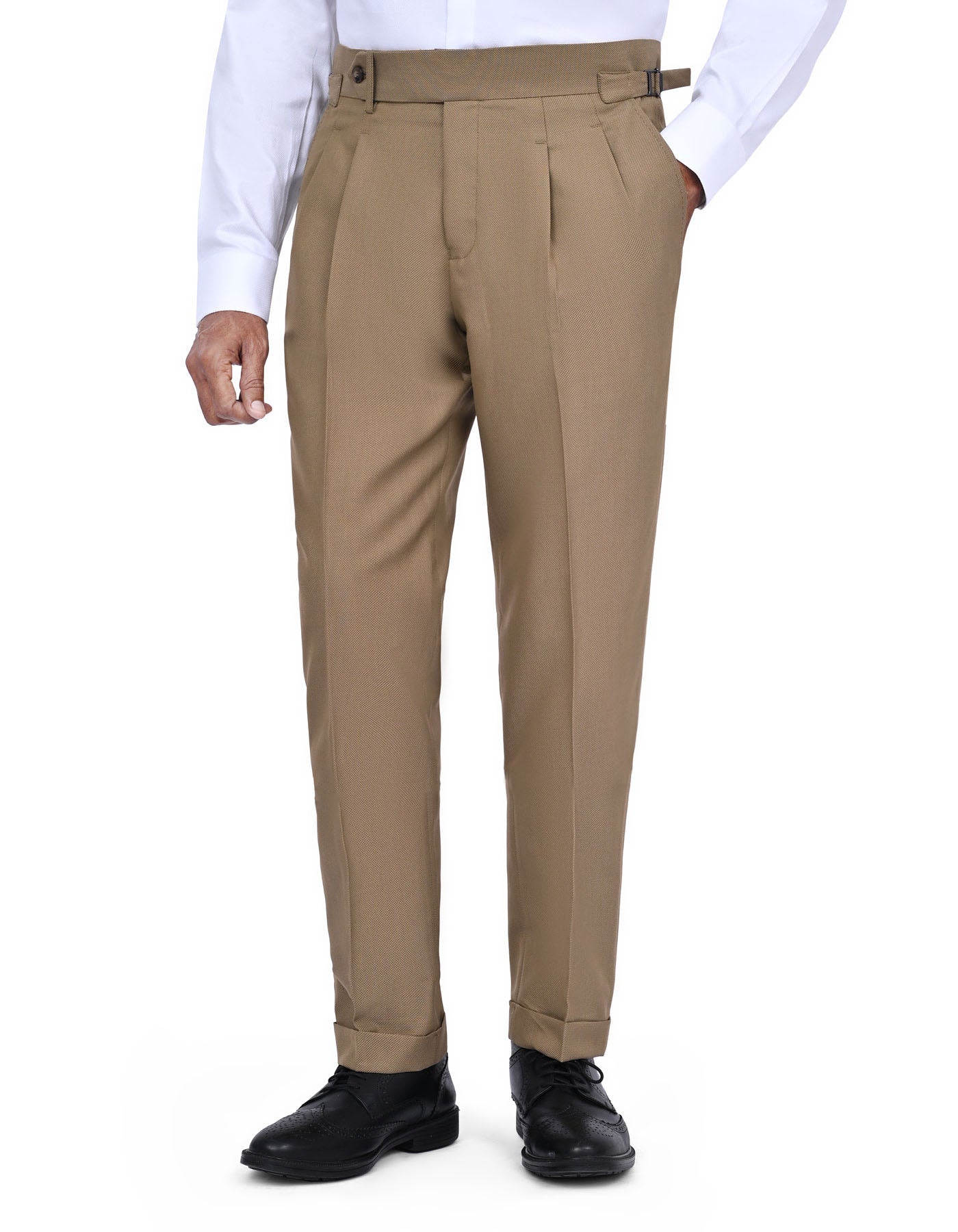 Khaki Texture Classic Fit Suit - Image 2