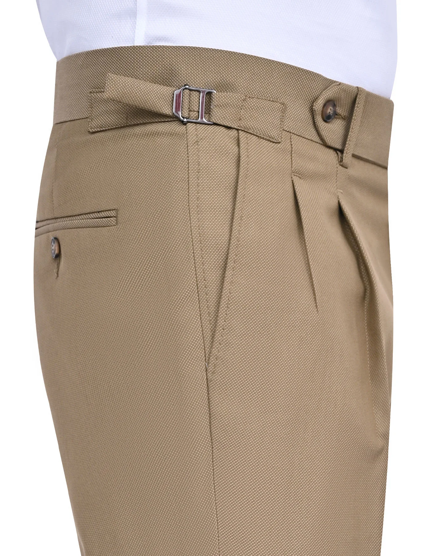 Khaki Texture Classic Fit Suit - Image 3
