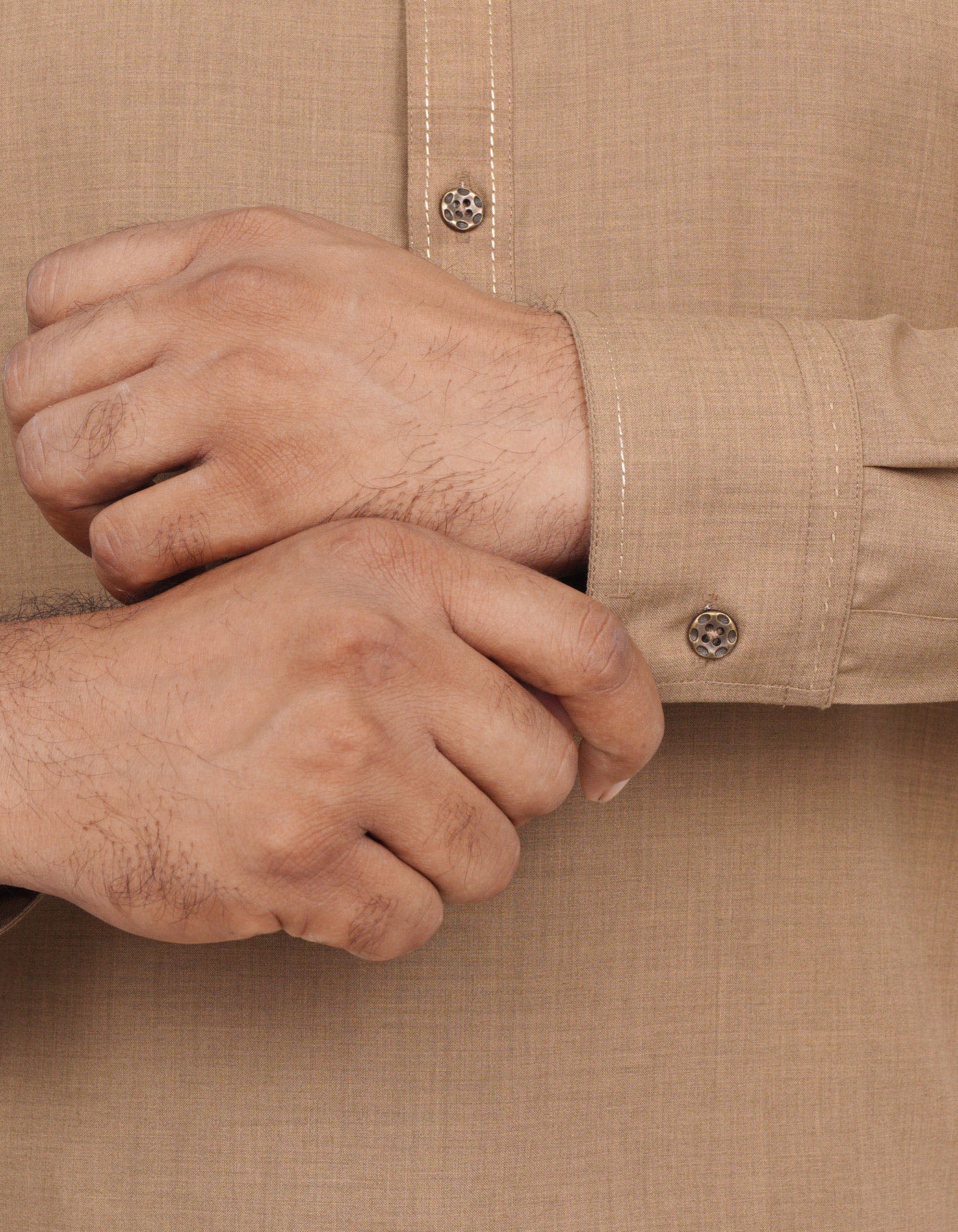 Khaki Texture Kameez Shalwar - Image 3