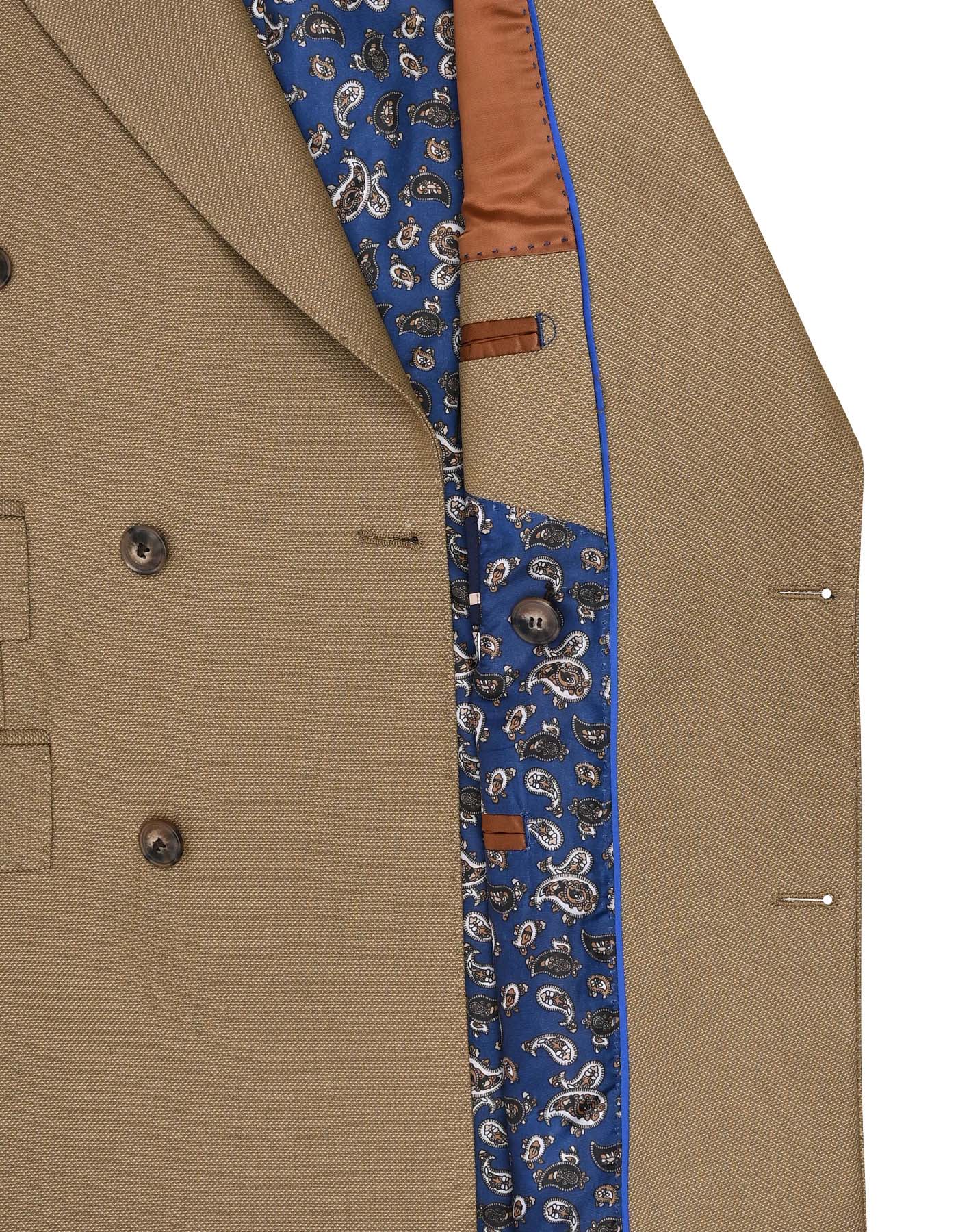 Khaki Texture Tailored Smart Fit Suit - Image 5