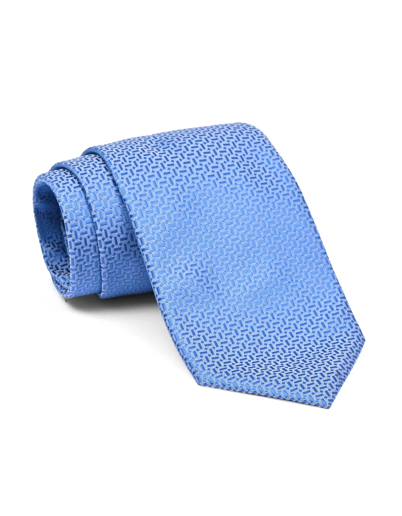 L Blue Geometric Tie