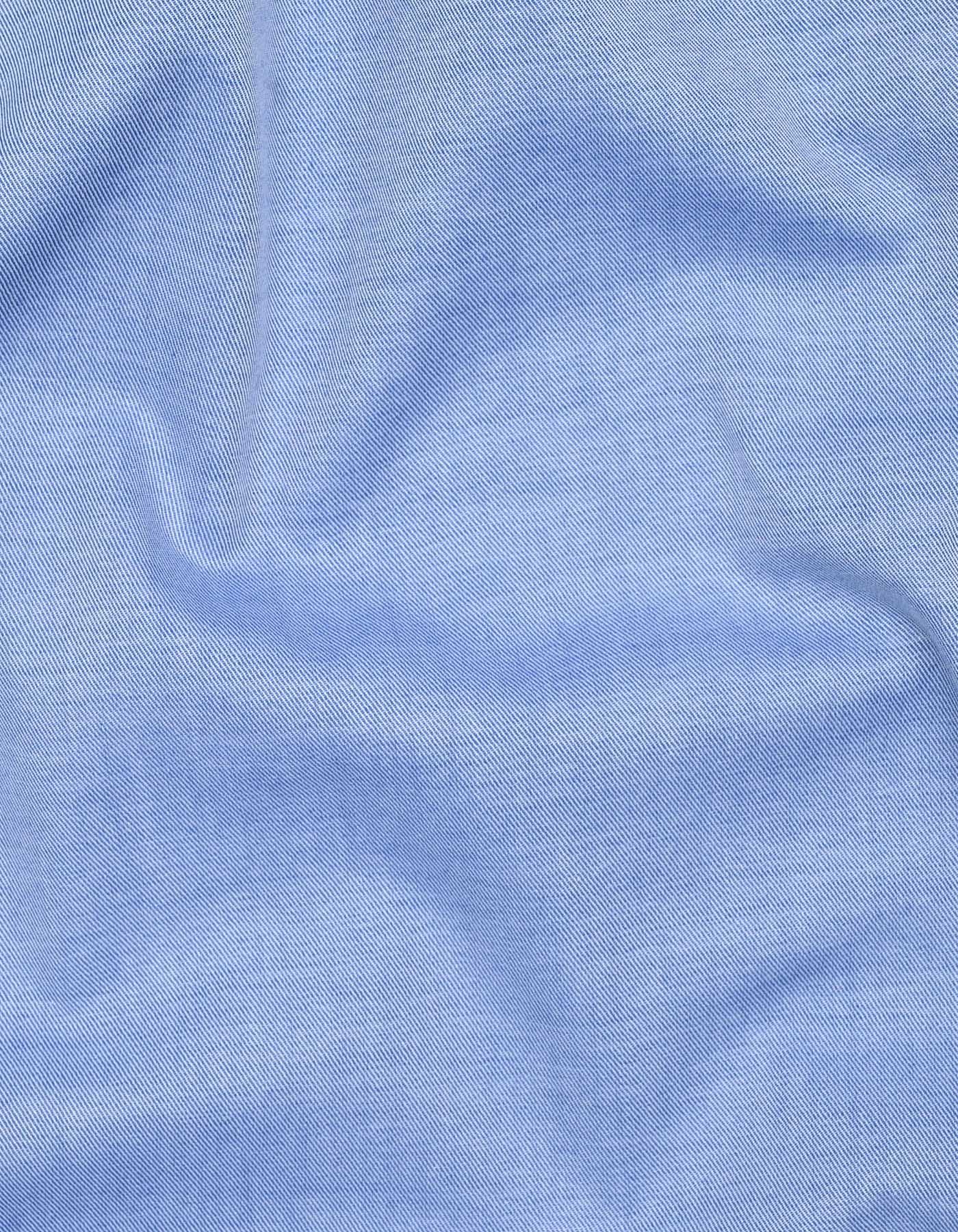 L Blue Plain Classic Fit Shirt - Image 4